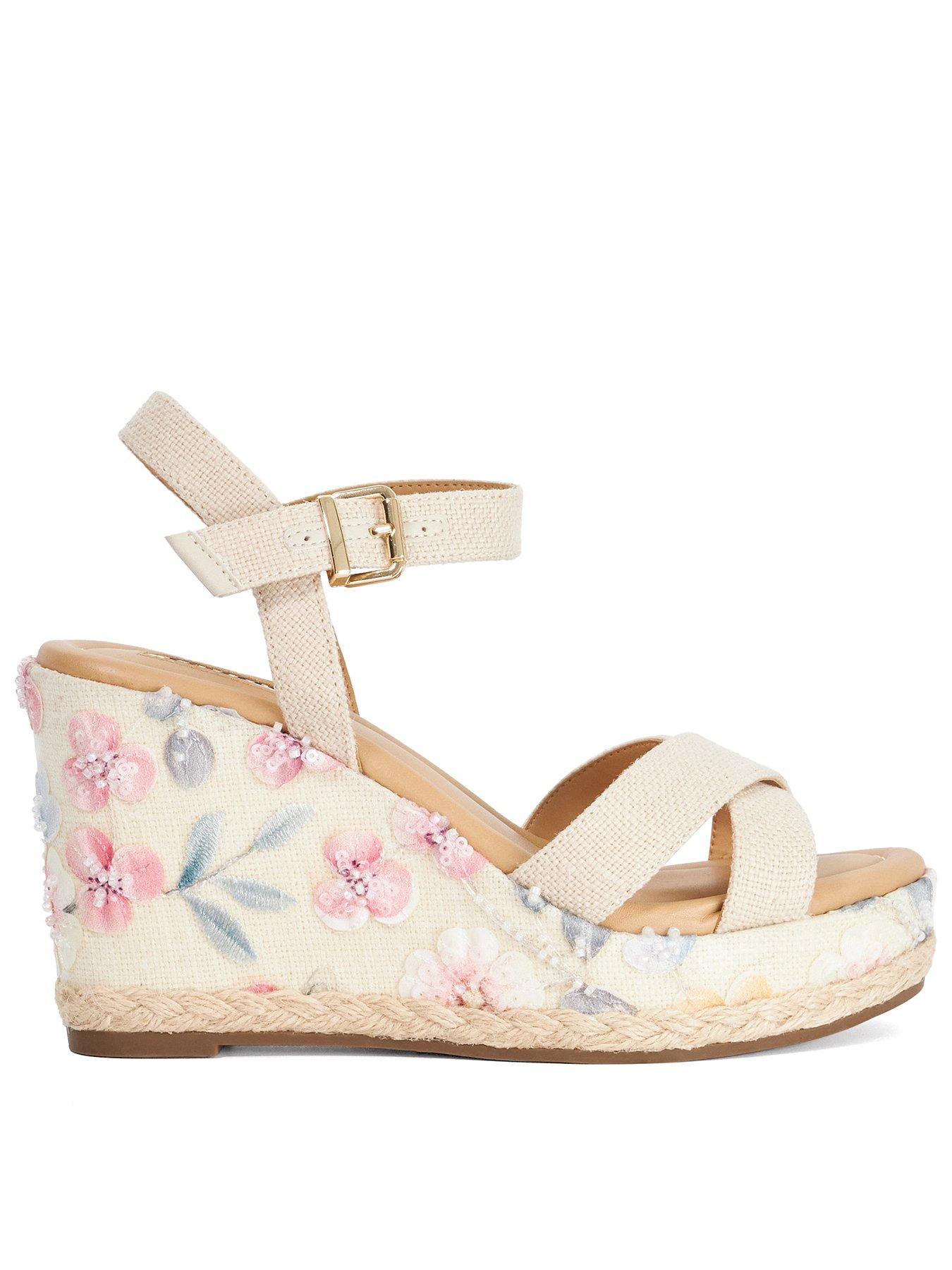 Image 1 of 5 of Dune London Kalmiah Wedge Sandal - Natural
