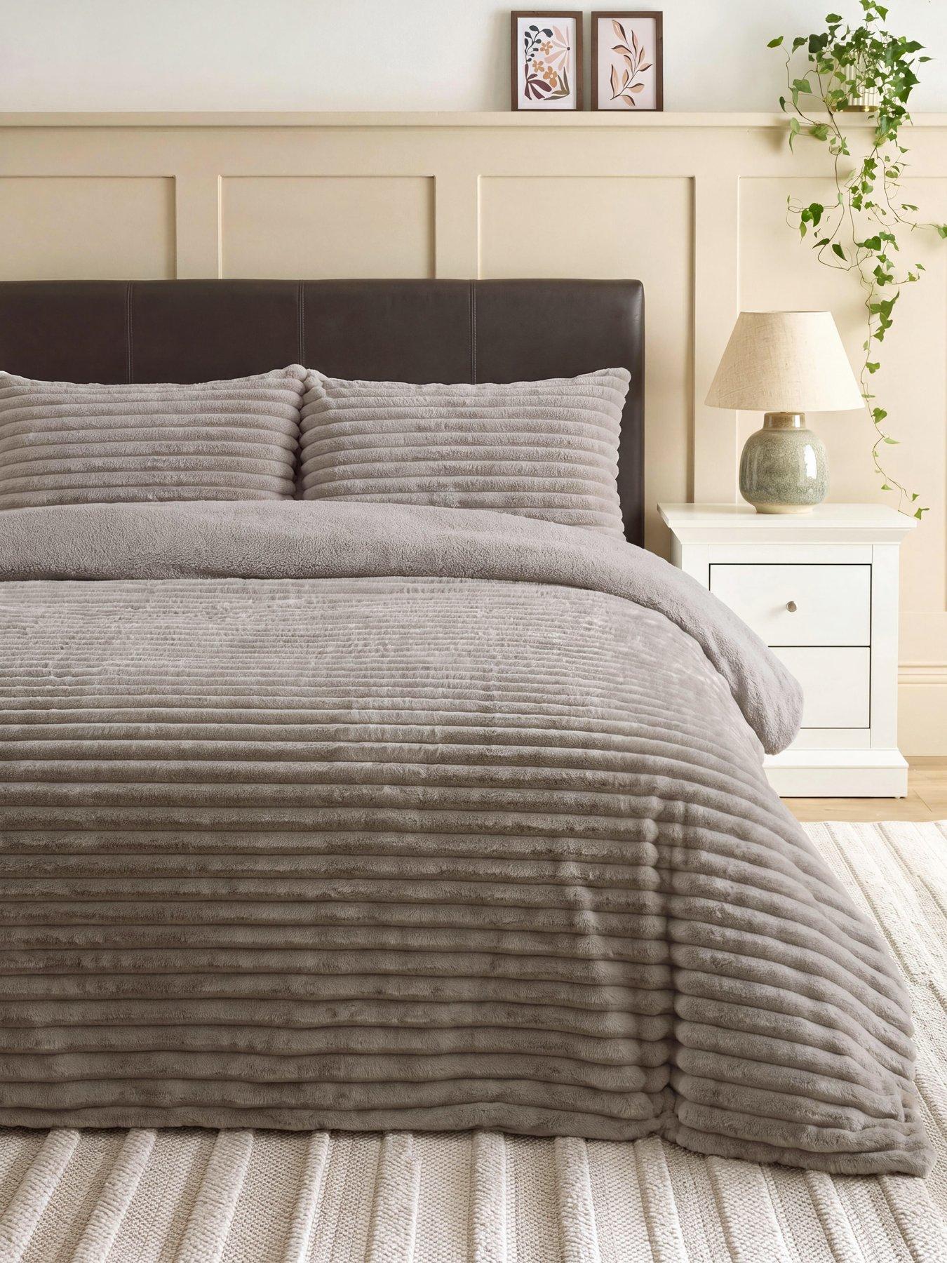 Image 1 of 6 of The Very Collection Ribbed Faux Fur Duvet Set