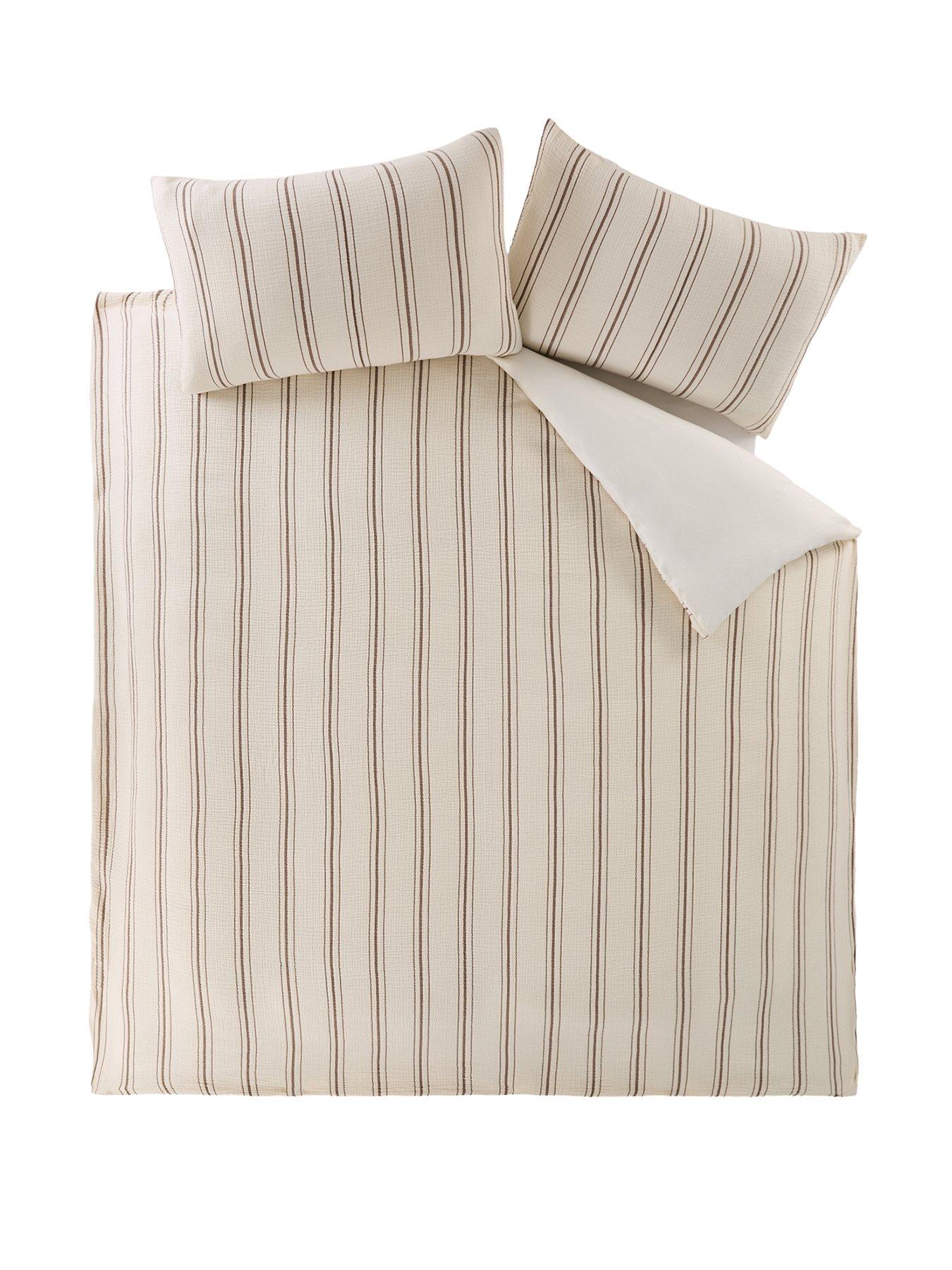 Image 2 of 6 of Michelle Keegan Home 100% Cotton Jacquard Stripe Duvet Set