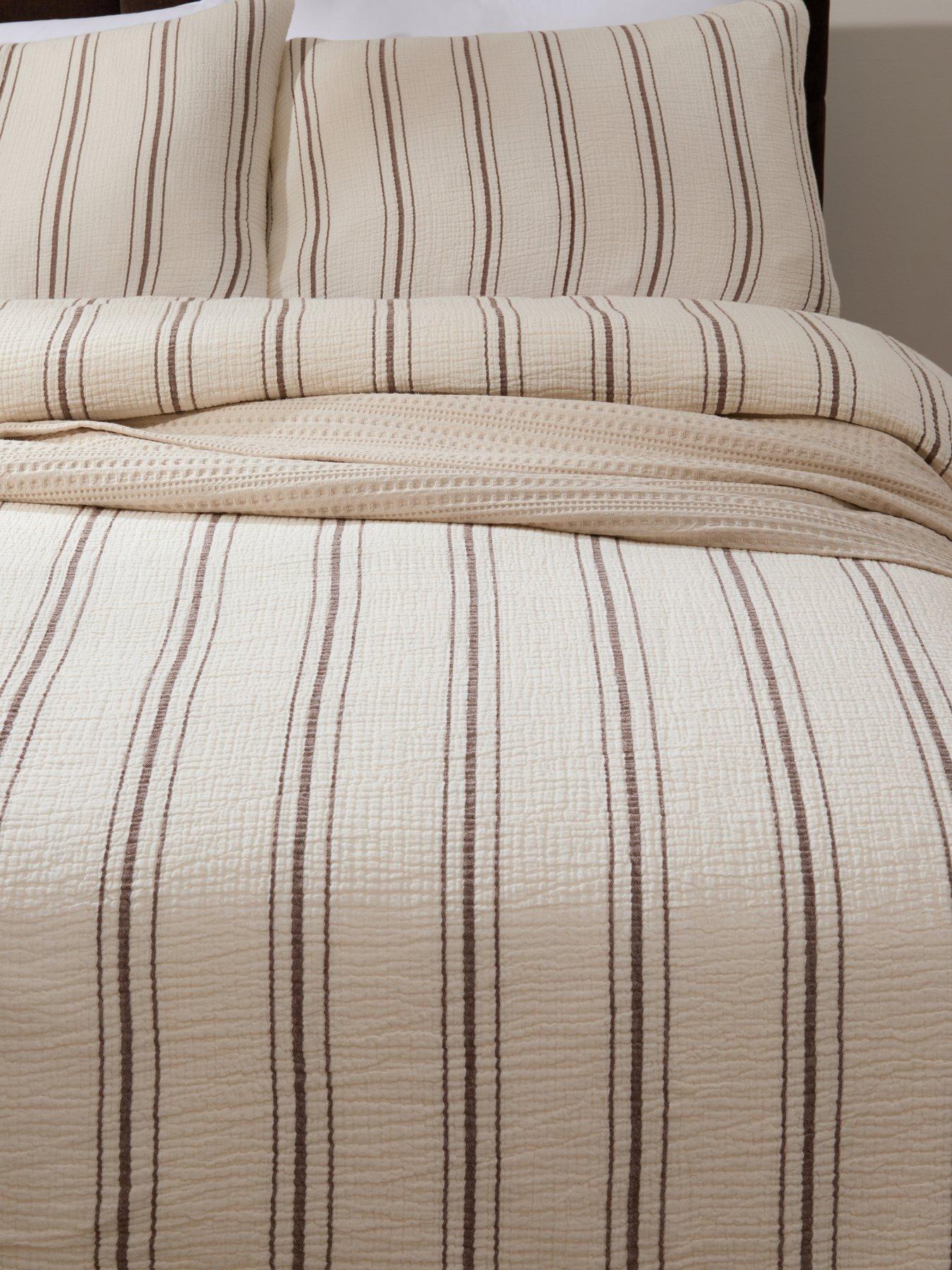 Image 3 of 6 of Michelle Keegan Home 100% Cotton Jacquard Stripe Duvet Set