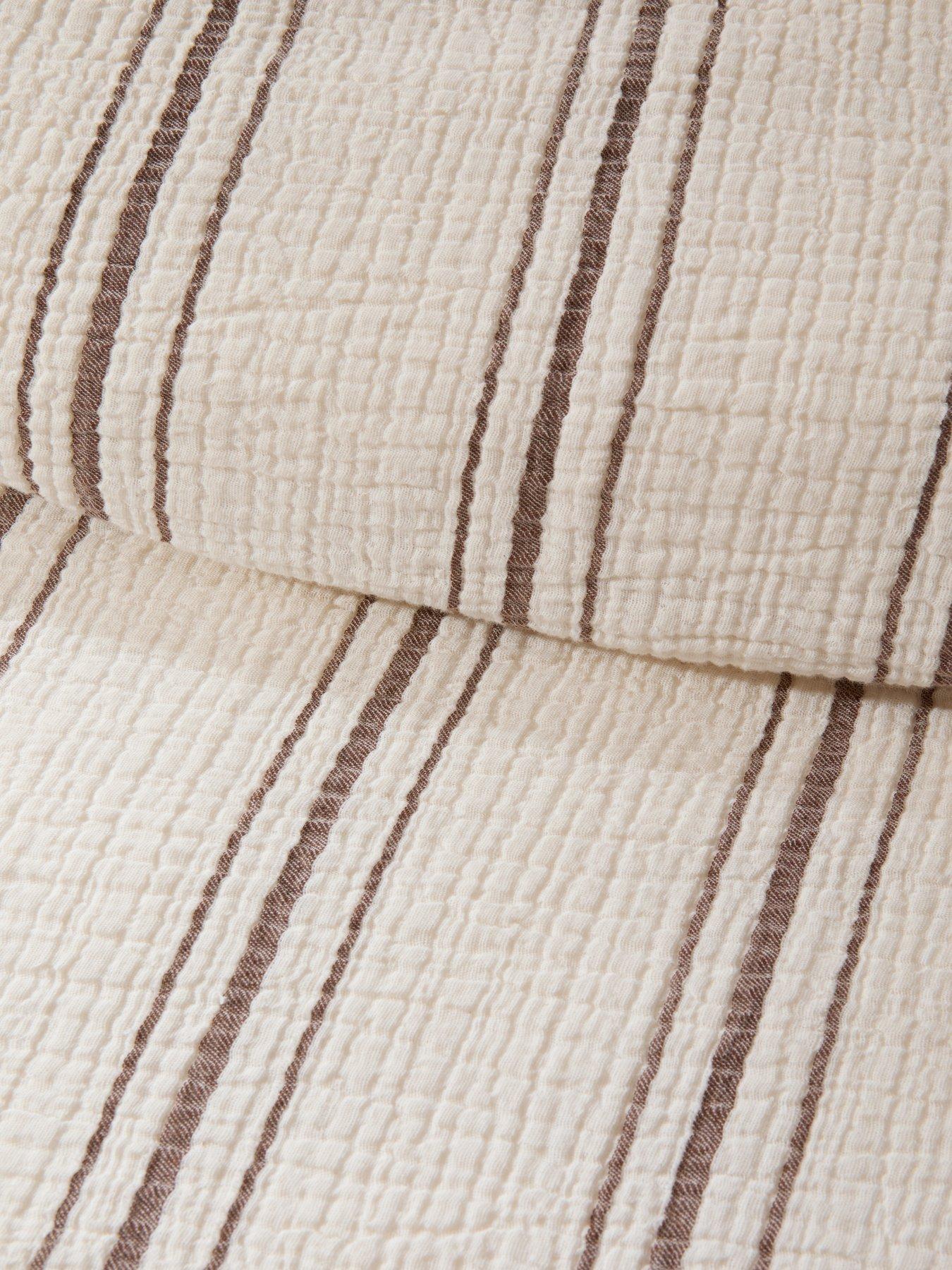 Image 4 of 6 of Michelle Keegan Home 100% Cotton Jacquard Stripe Duvet Set