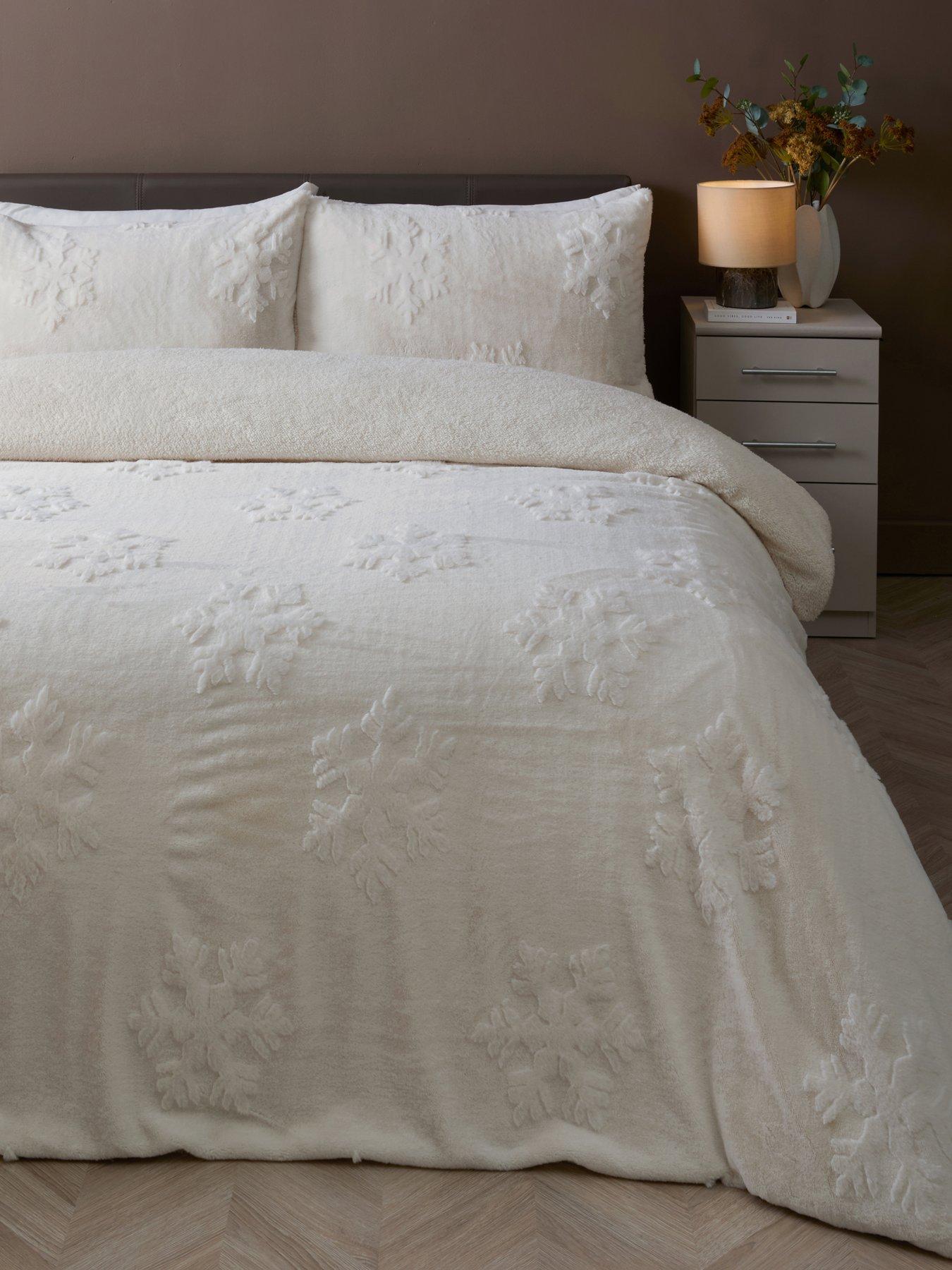 Image 1 of 6 of The Very Collection Snowflake Faux Fur Duvet Set