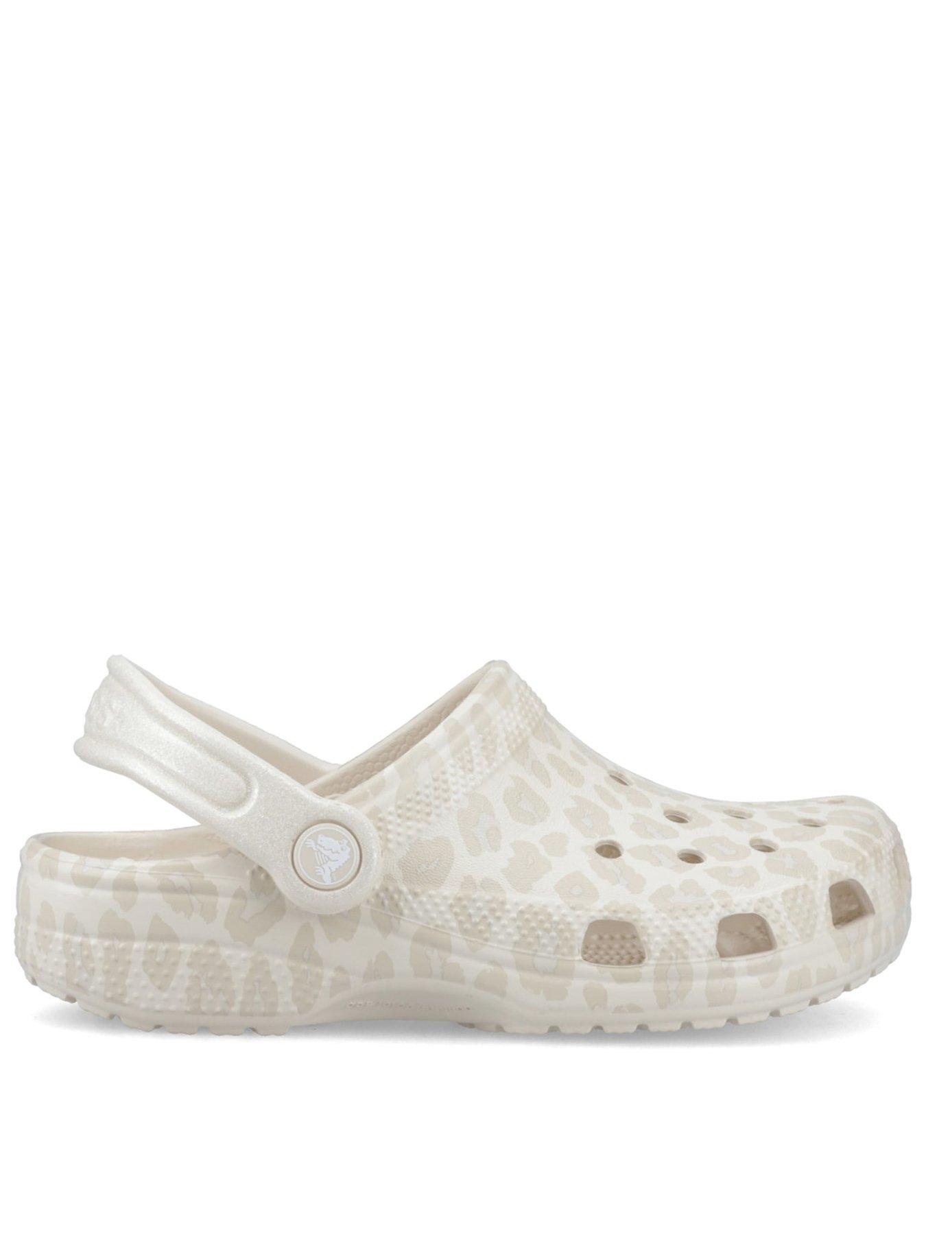 Crocs Kids Classic Graphic Glitter Clog - Beige