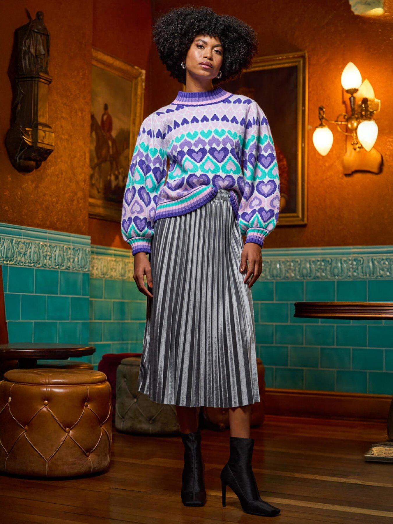 Roman Heart High Neck Knit Jumper
