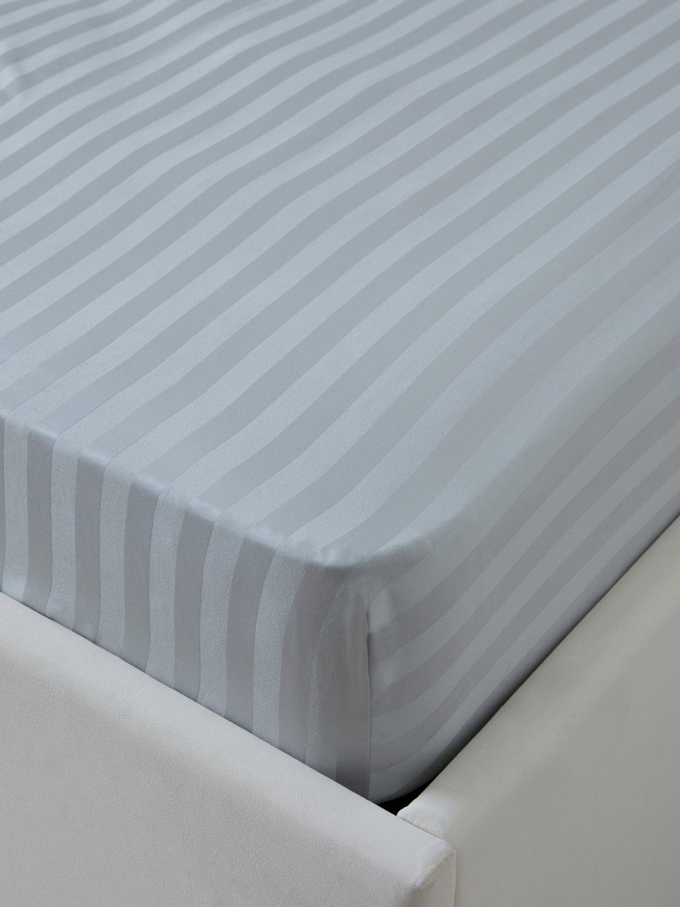 Image 1 of 3 of The Very Collection Super Soft Hotel Stripe 28cm Fitted Sheet