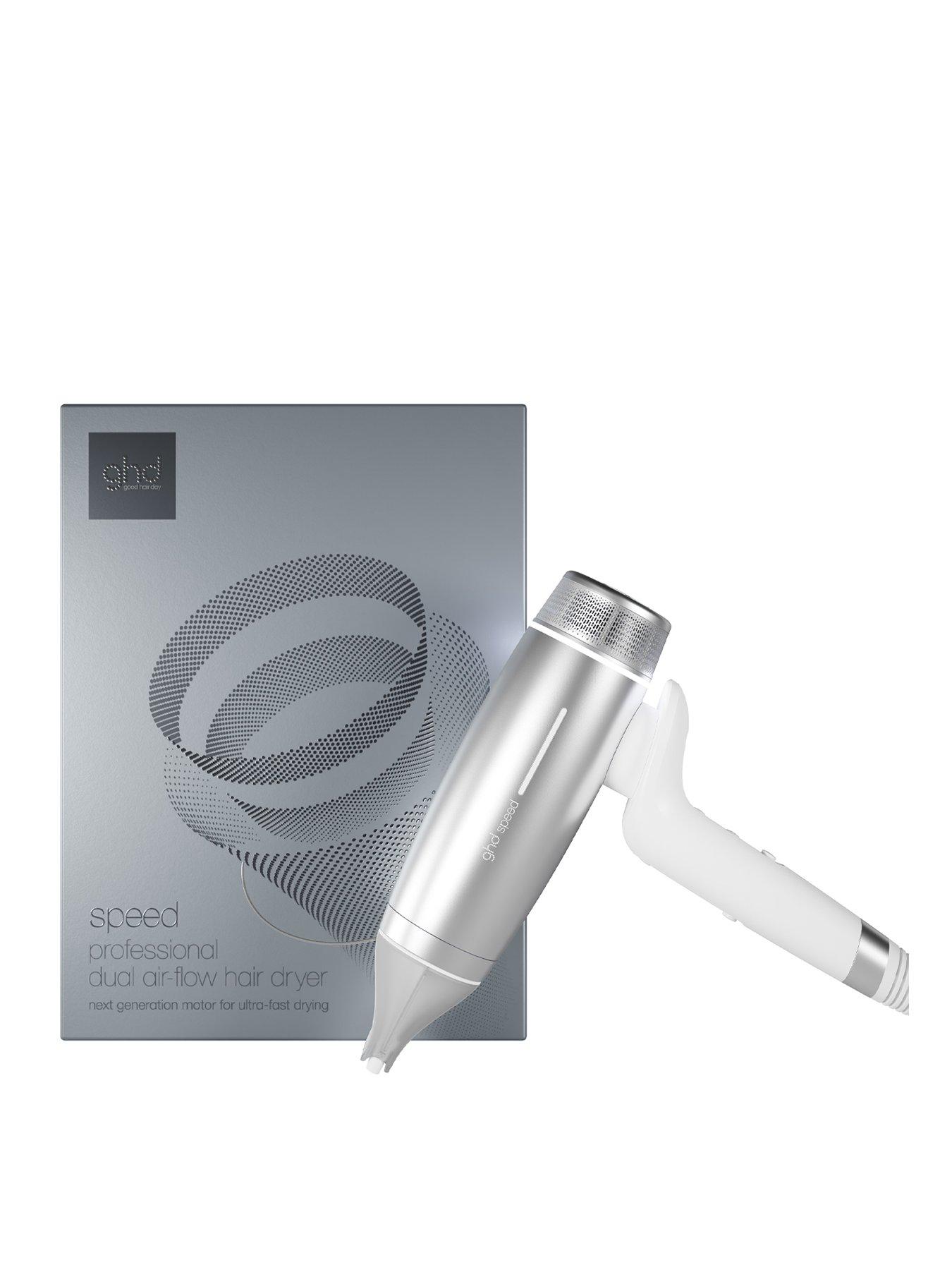 ghd speed hairdryer silver white
