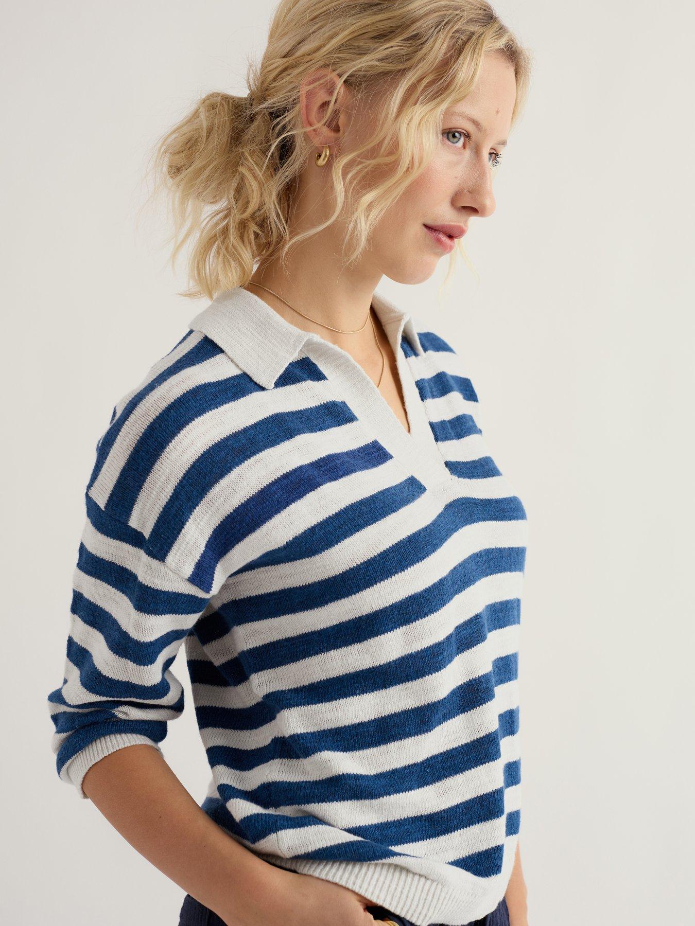 Seasalt Cornwall Gwynver Jumper Cornish Dark Voyage, Multi, Size 20, Women