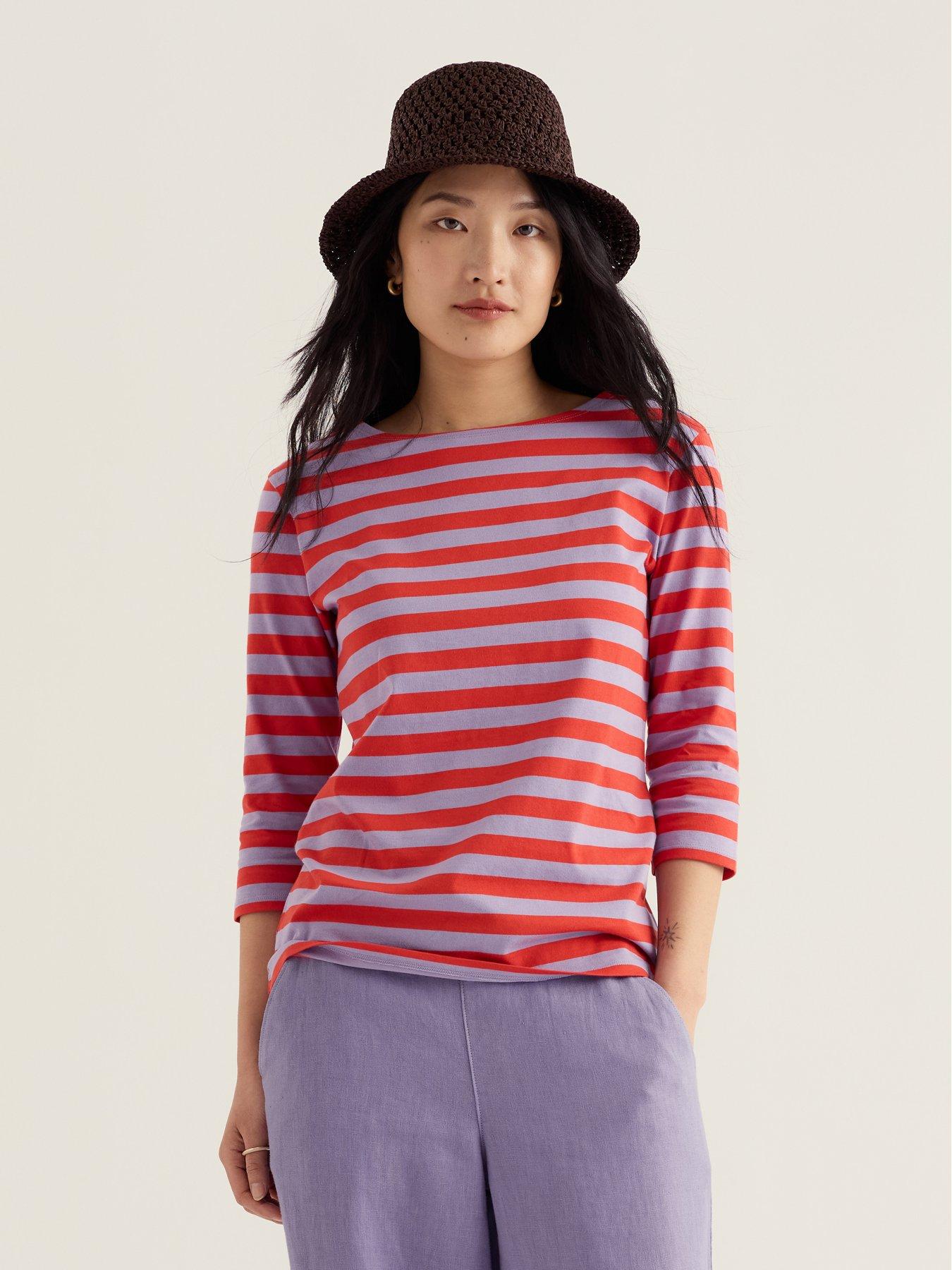 Seasalt Cornwall Striped Top, Multi, Size 10, Women