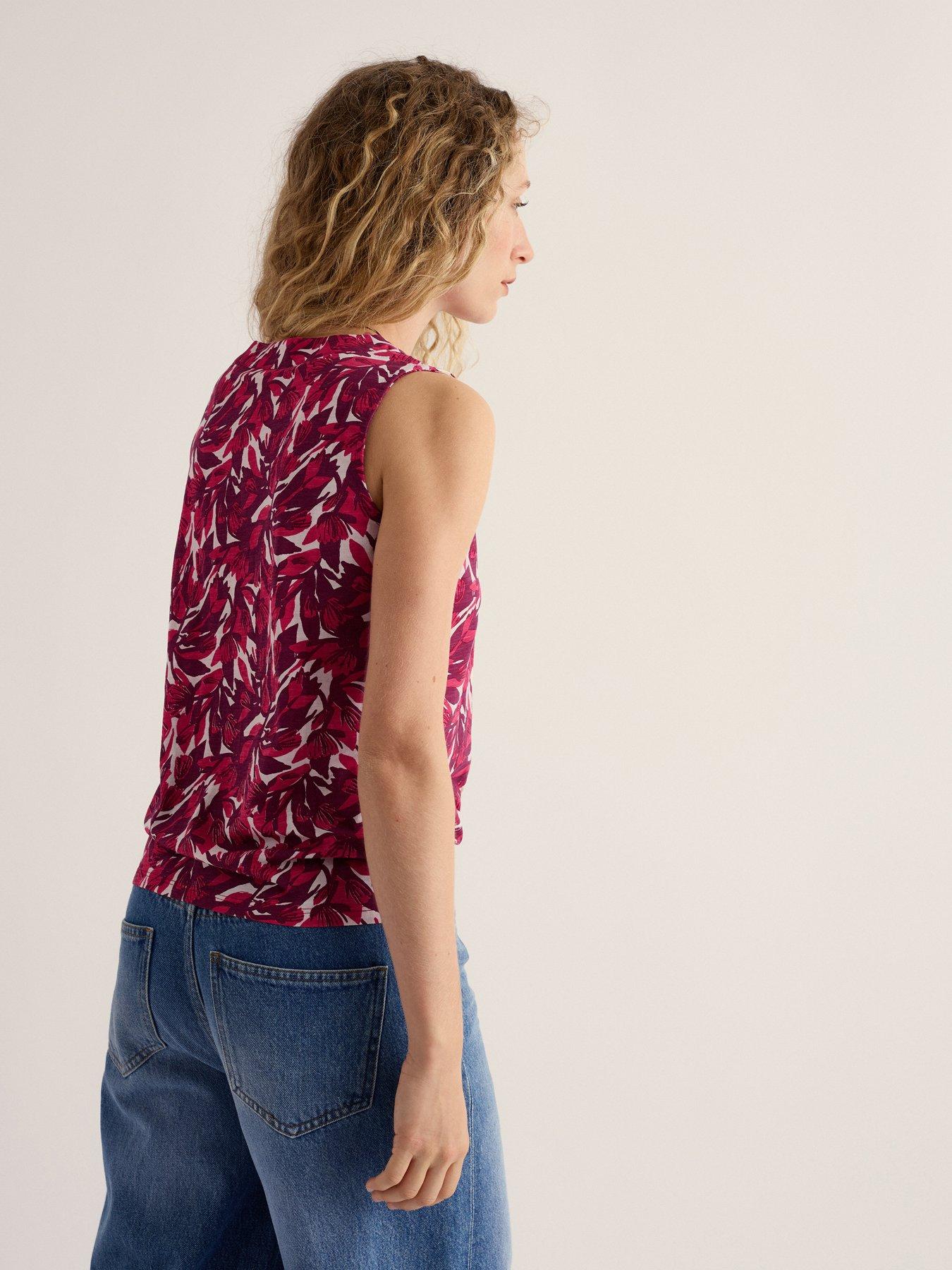 Image 2 of 5 of Seasalt Cornwall Achilla Vest Abstract Protea Bright Radish - Multi