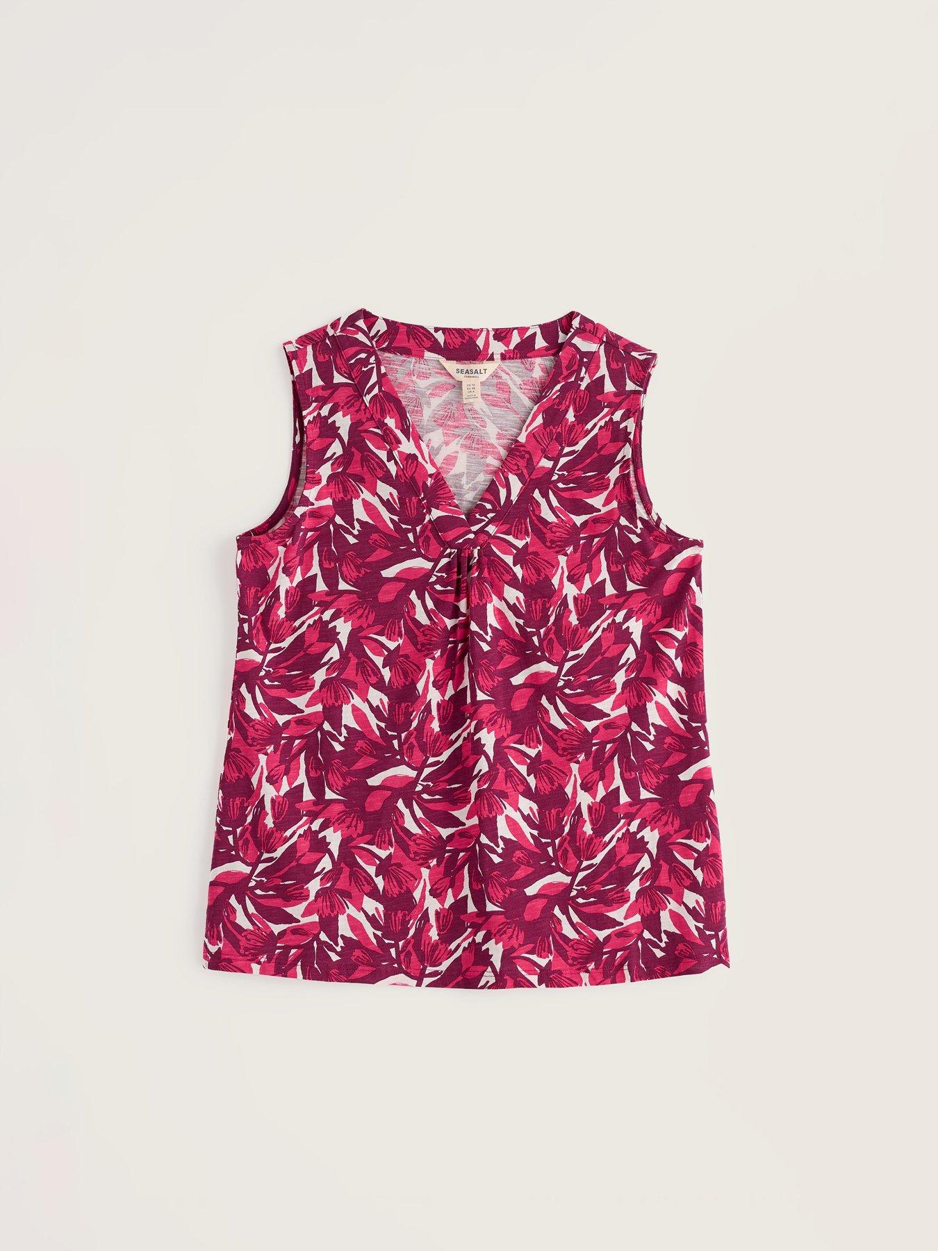 Image 4 of 5 of Seasalt Cornwall Achilla Vest Abstract Protea Bright Radish - Multi