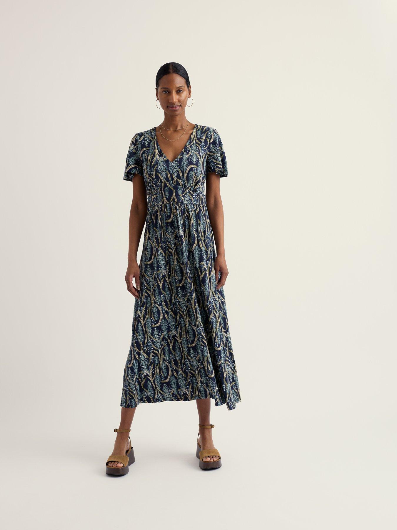 Seasalt Cornwall Chateaux Dress Red Hot Poker Maritime, Multi, Size 12, Women