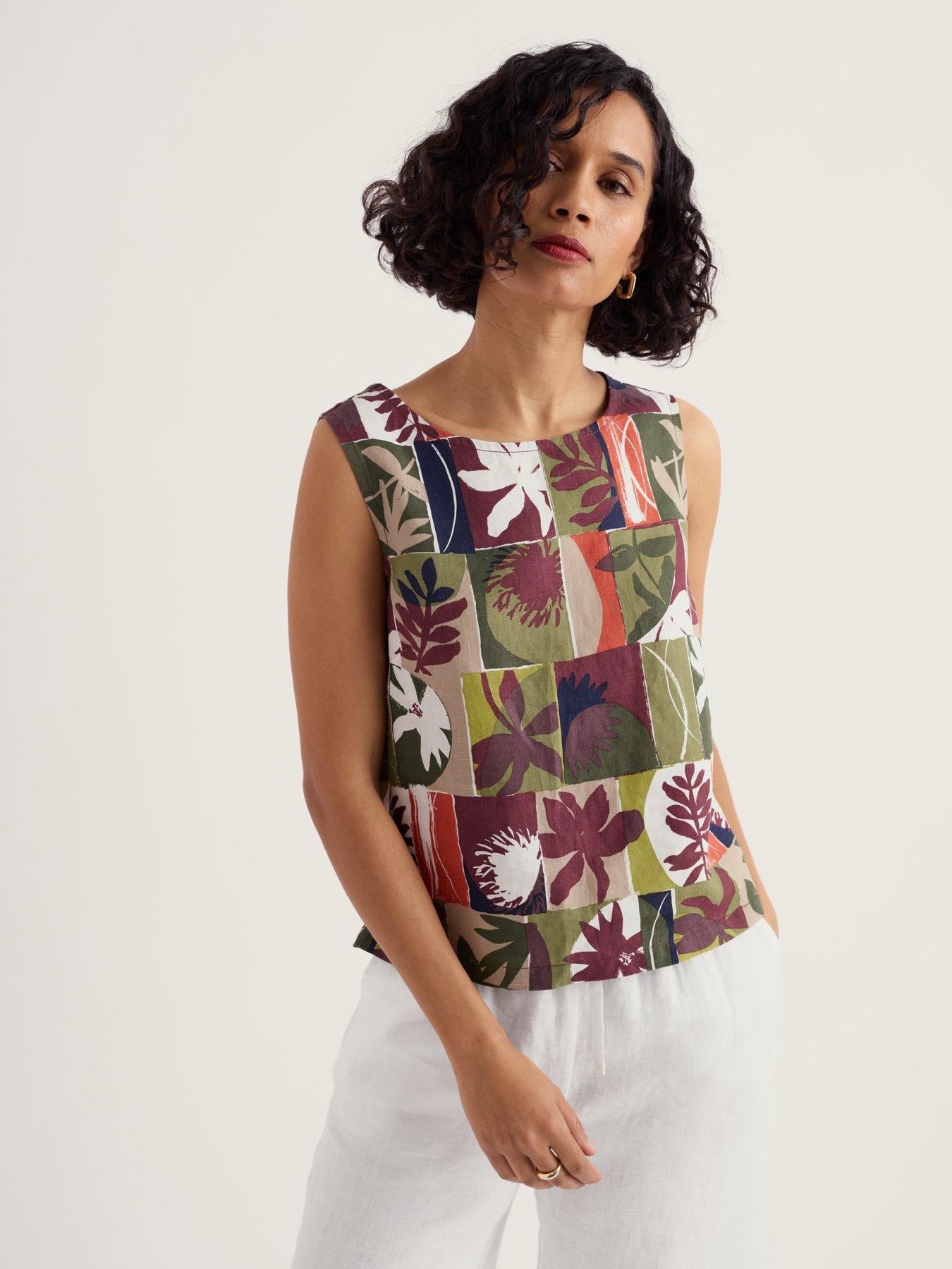 Seasalt Cornwall Colour Study Top Floral Splice Cacao
