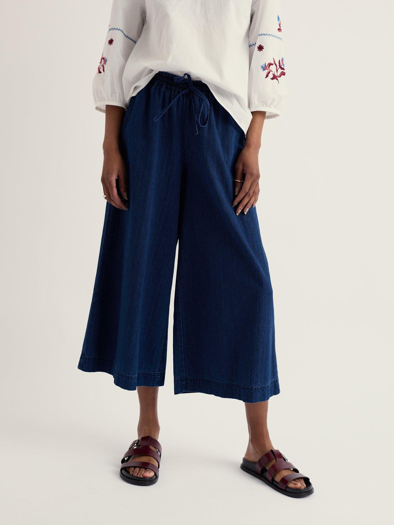 Seasalt Cornwall Eskelli Culotte Mid Wash, Multi, Size 12, Women