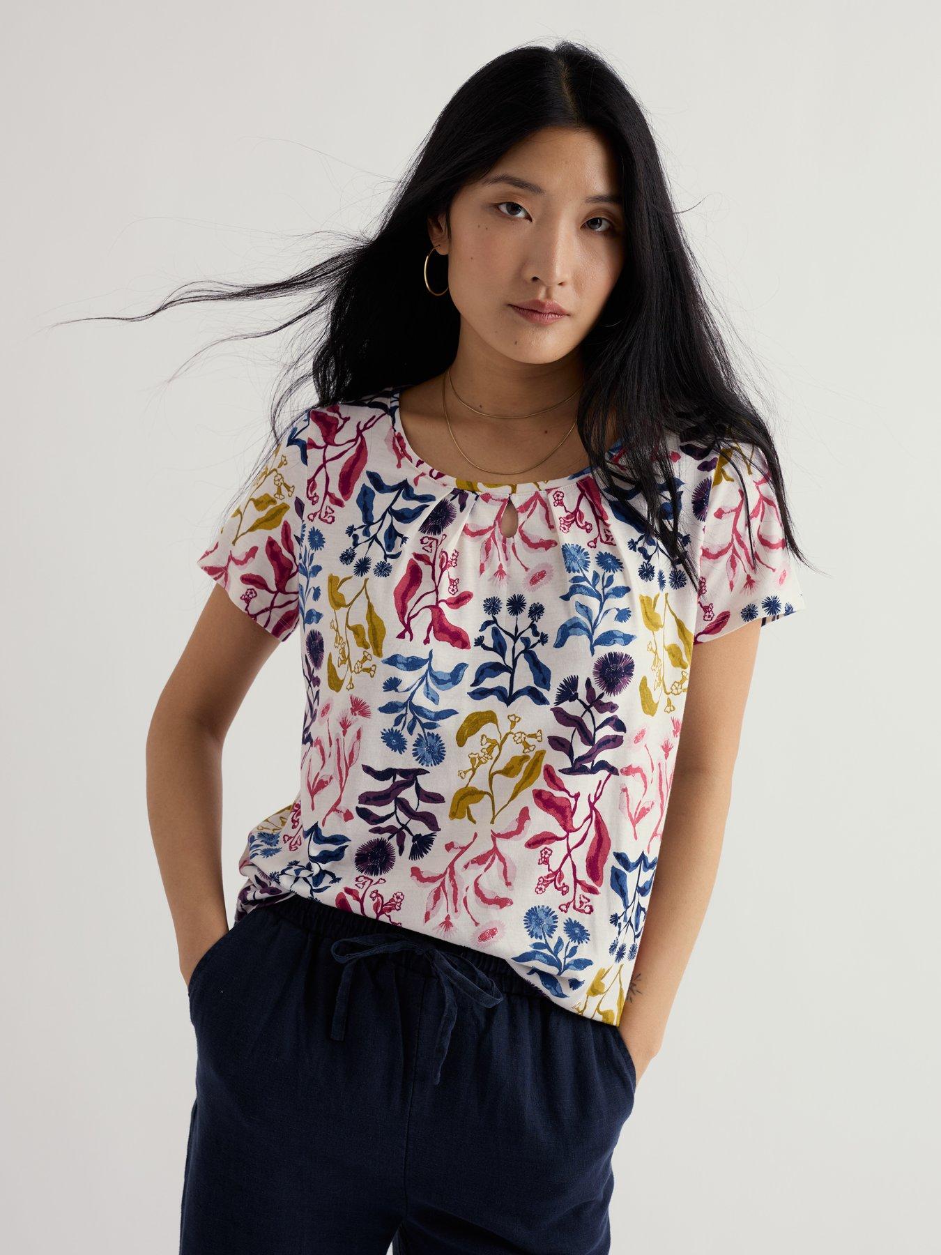 Seasalt Cornwall Appletree T-Shirt, Multi, Size 10, Women