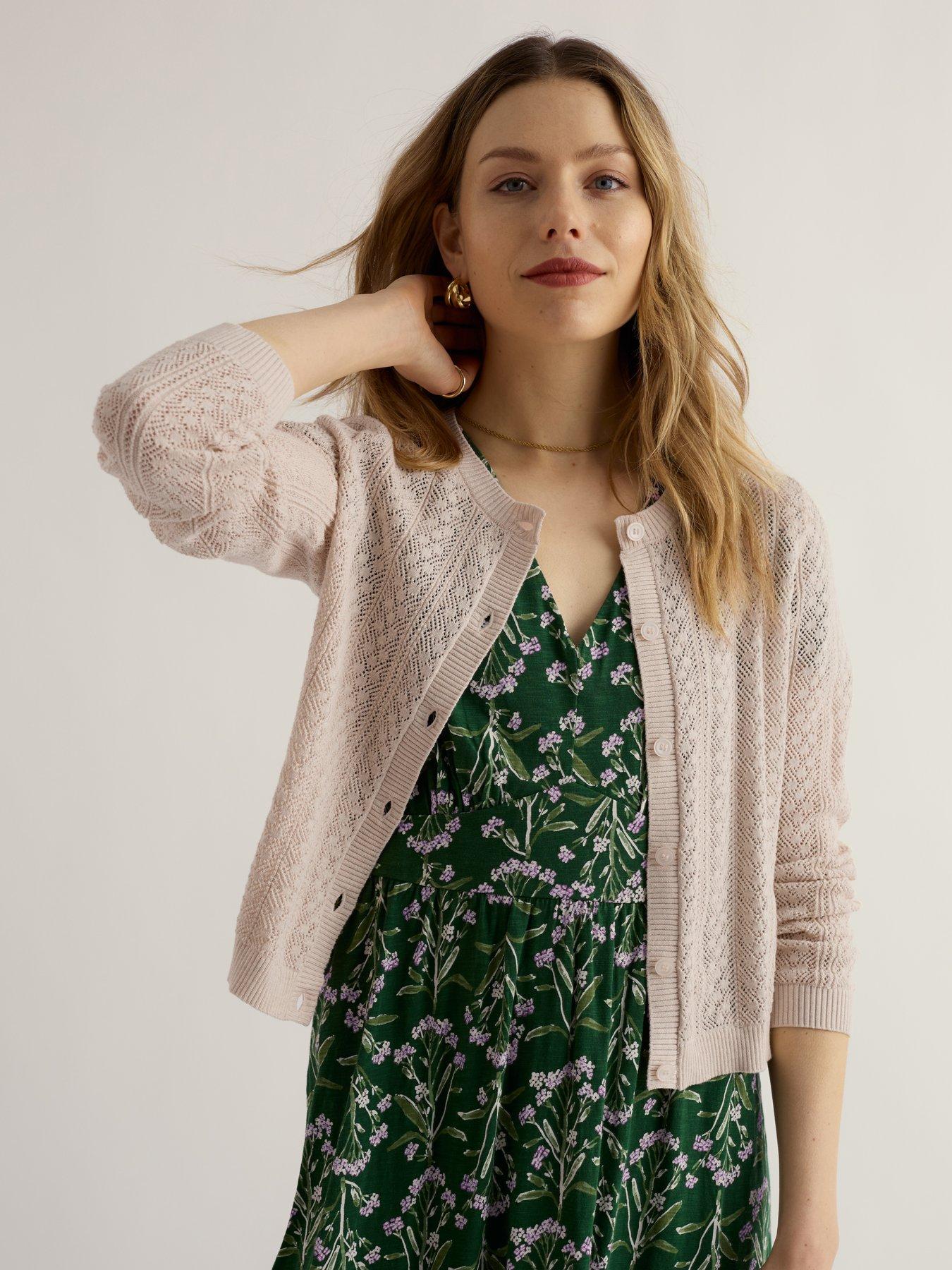 Seasalt Cornwall Willowing Cardigan, Chalk, Size 12, Women