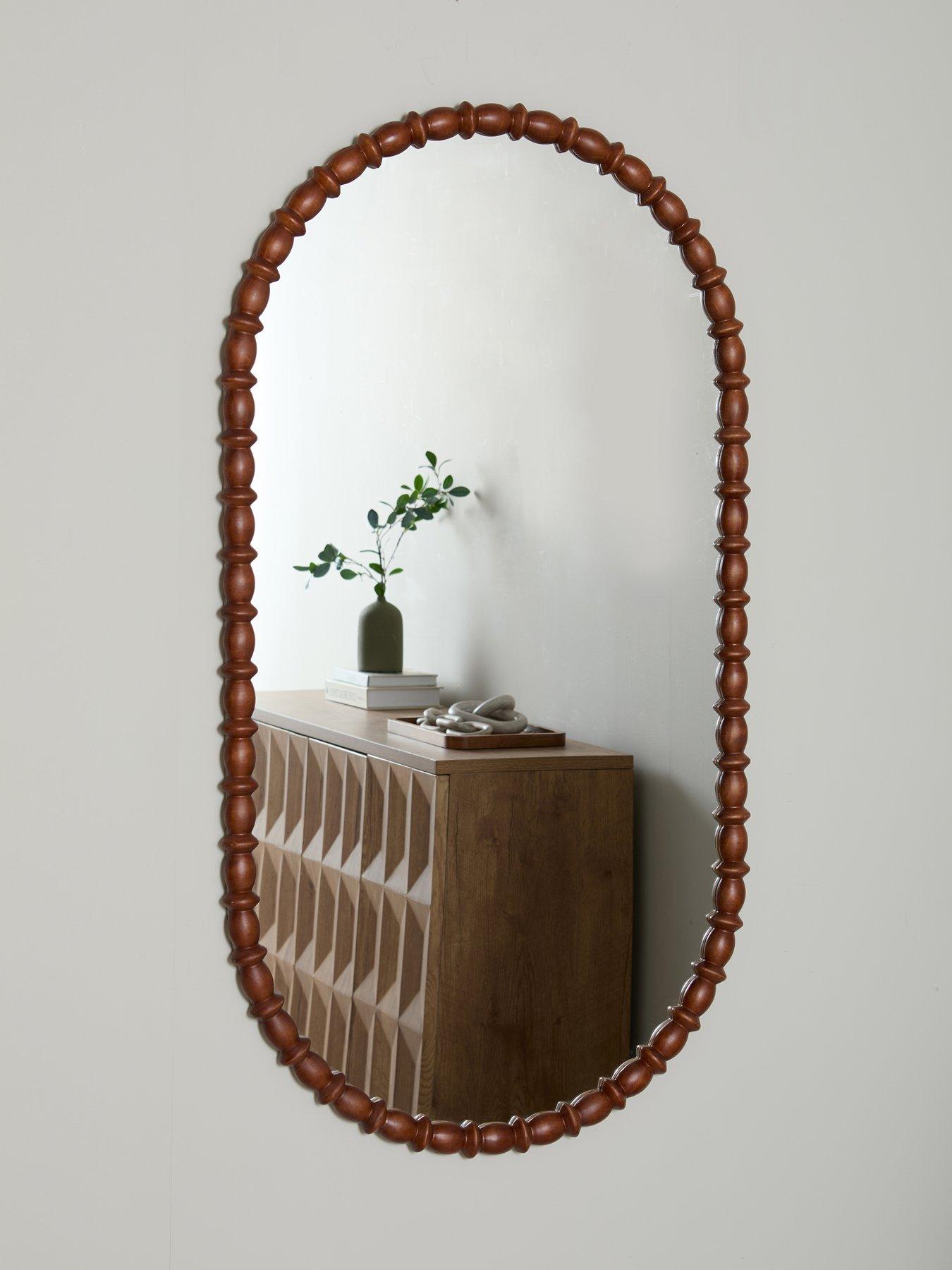 Image 1 of 6 of The Very Collection Oval Bobbin Edge Mirror 66x122cm