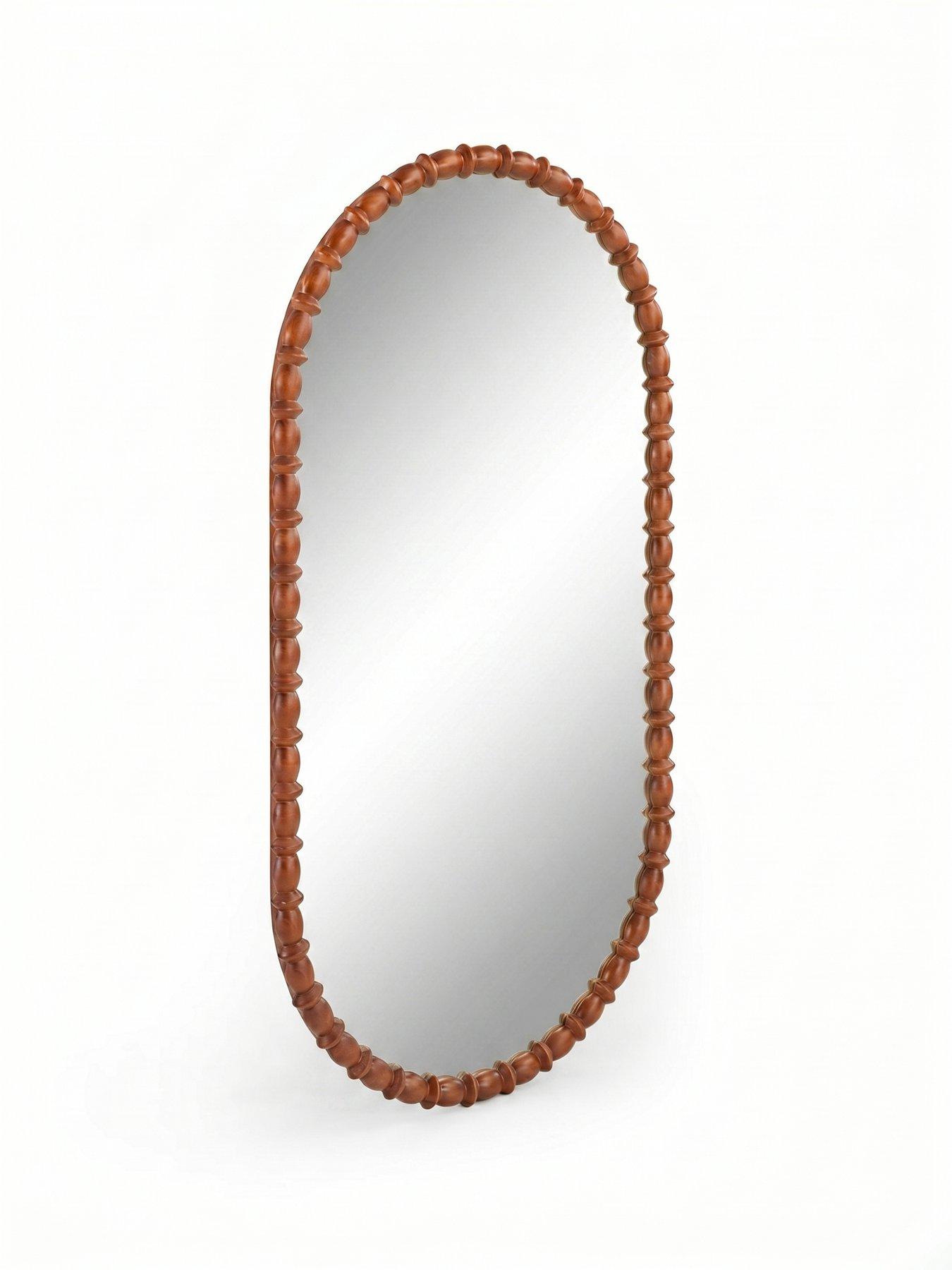 Image 3 of 6 of The Very Collection Oval Bobbin Edge Mirror 66x122cm