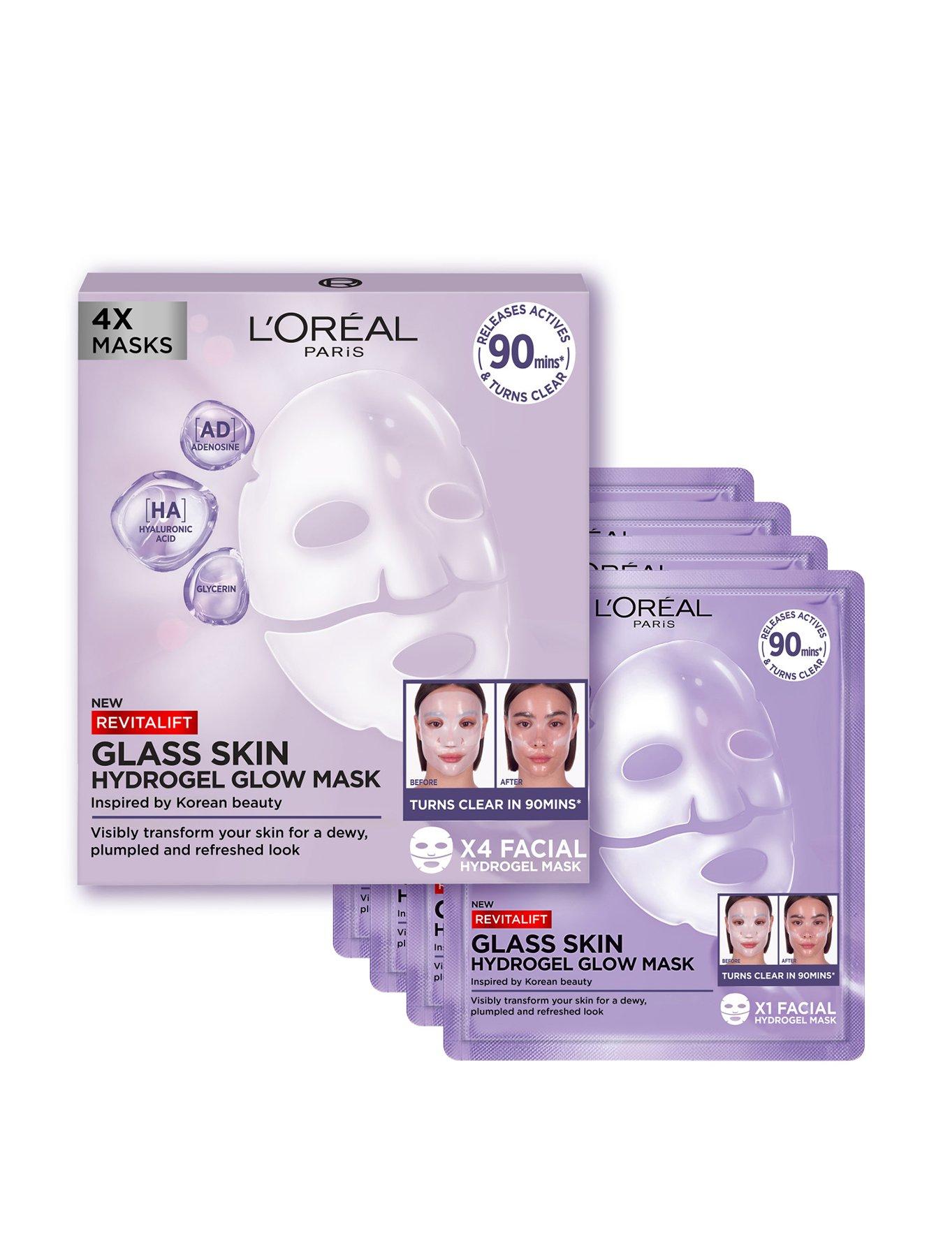 L'Oreal Paris Revitalift Filler Glass Skin Hydrogel Glow Mask 4 Pack