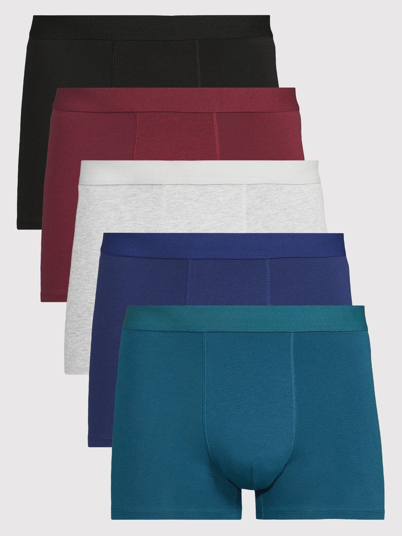 Image 1 of 3 of The Very Collection 5 Pack Assorted Trunks - Grey/Burgundy/Sage/Blue/Navy