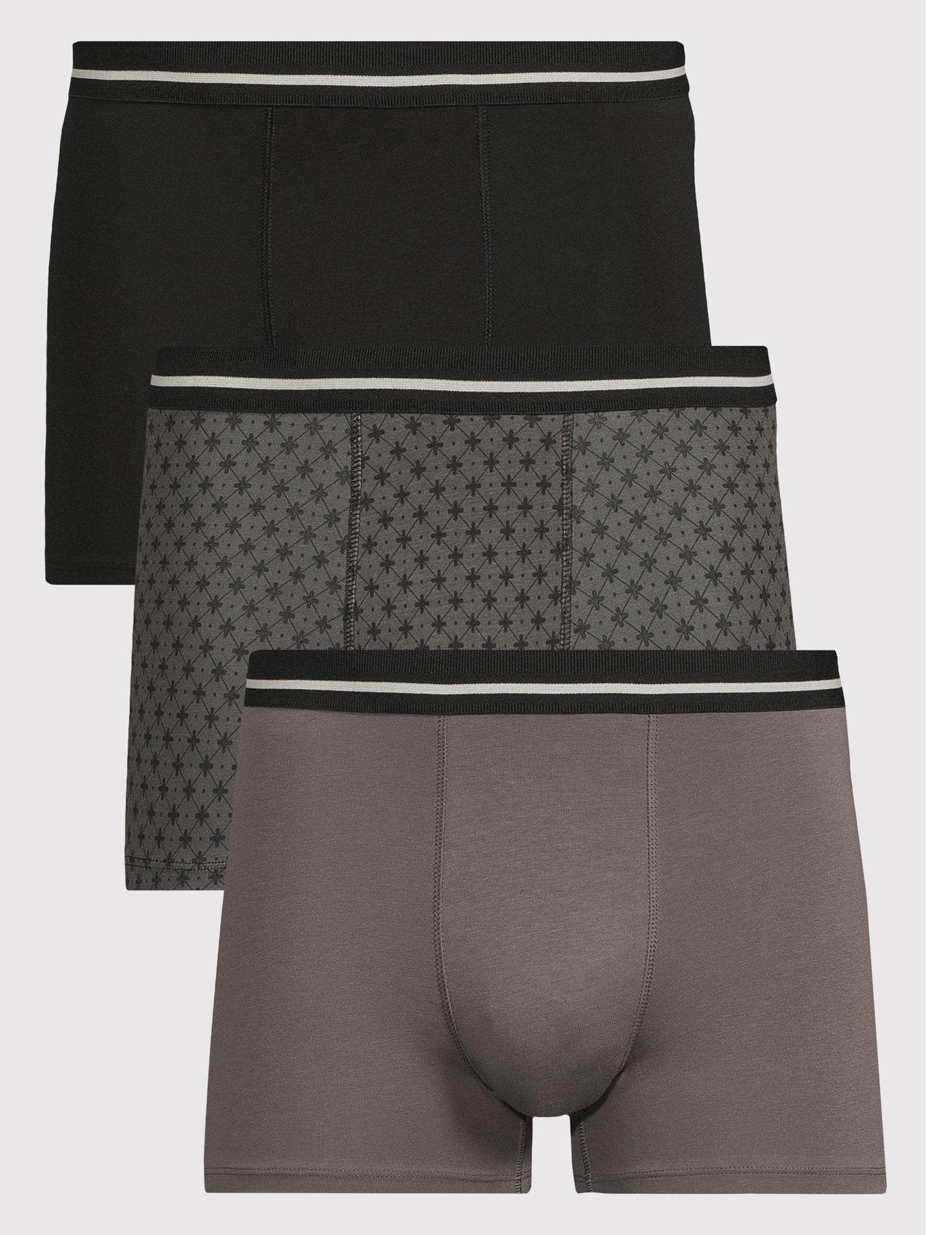 Image 1 of 3 of The Very Collection Men's Printed Trunks 3 Pack - Brown/Black Mix