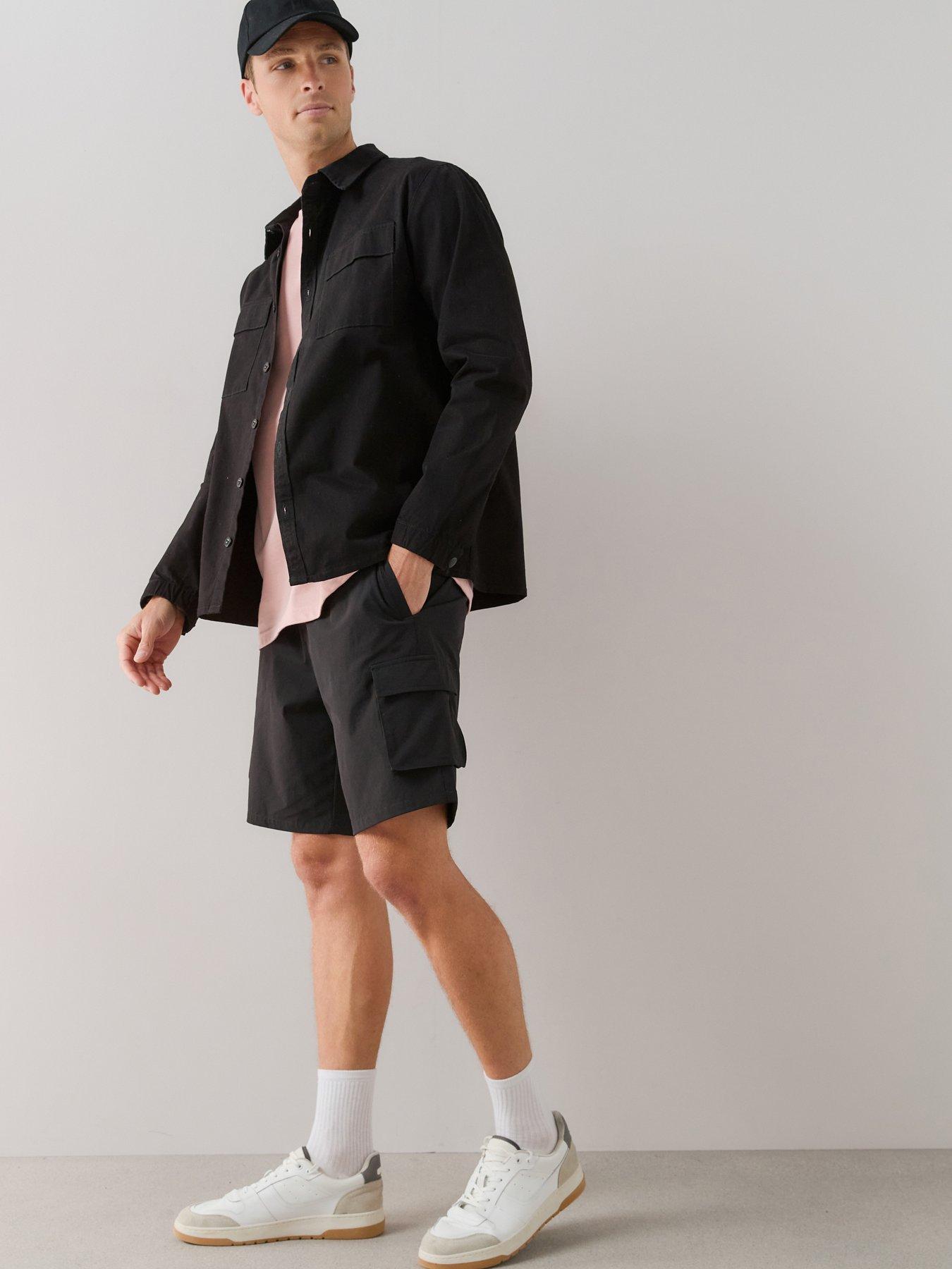 The Very Collection Elasticated Waist Cargo Shorts - Black
