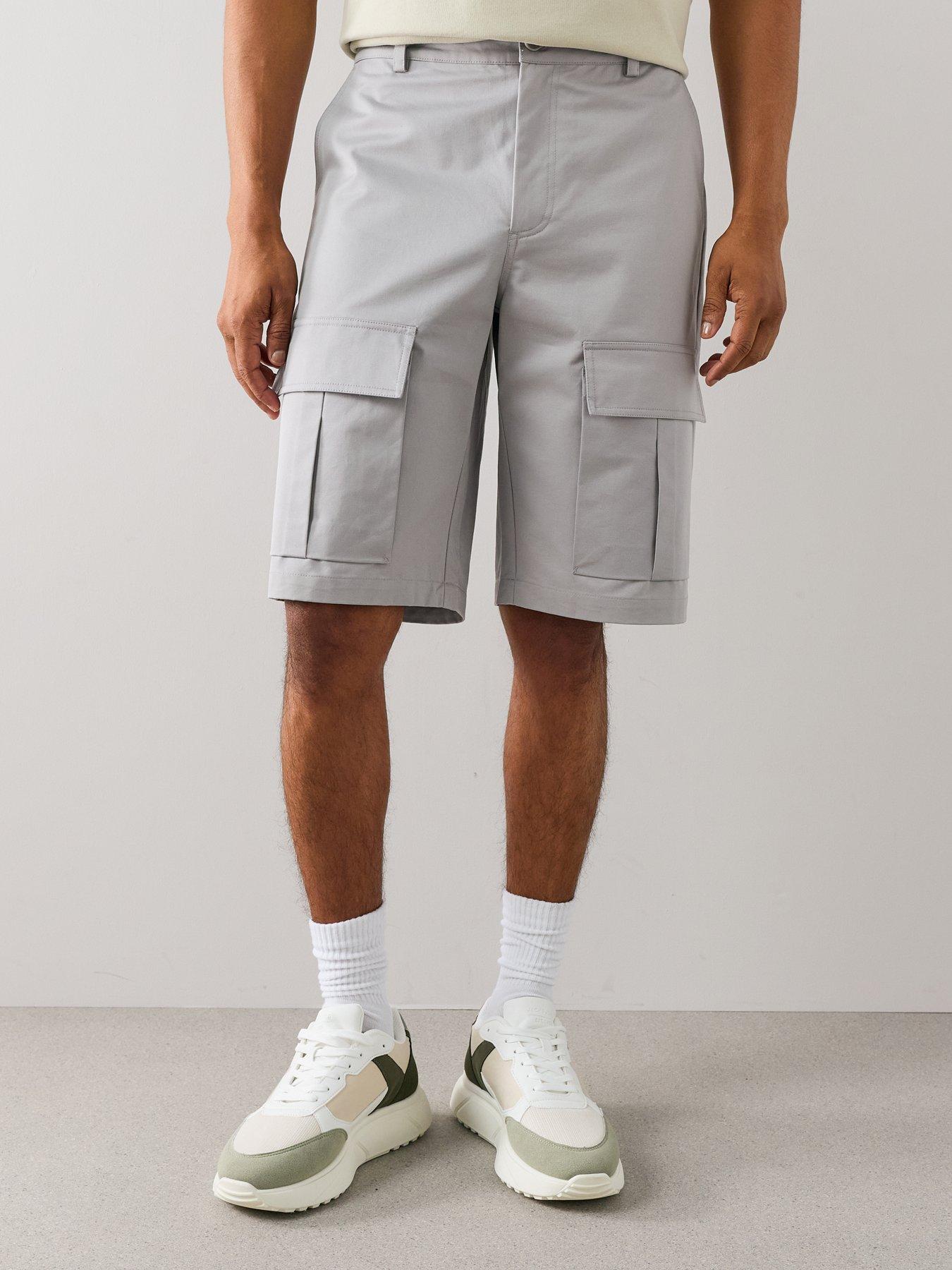 Image 3 of 7 of The Very Collection Pure Cotton Cargo Shorts - Grey