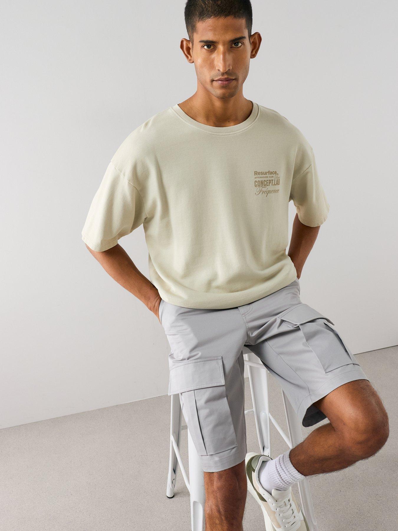 Image 4 of 7 of The Very Collection Pure Cotton Cargo Shorts - Grey