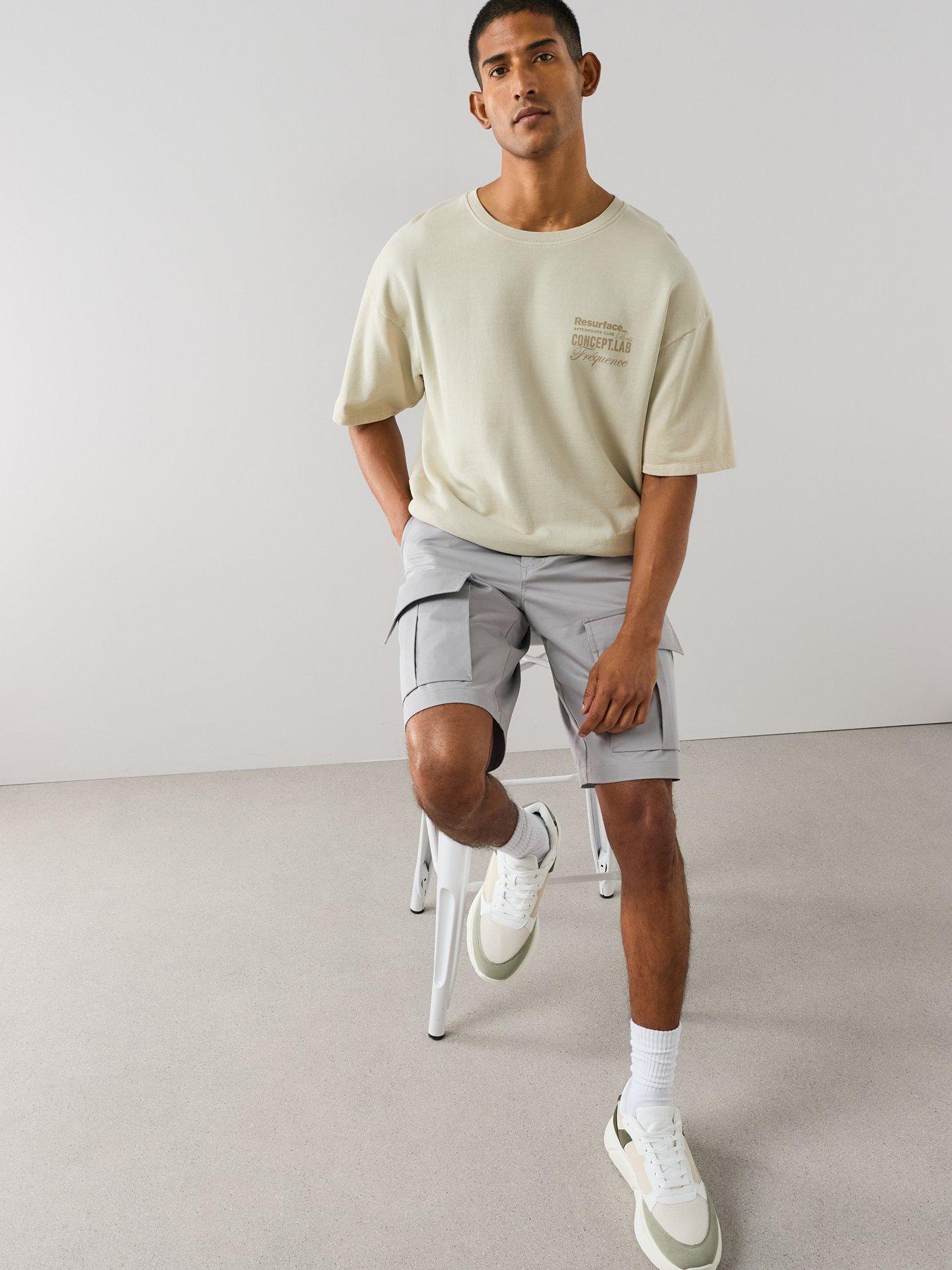 Image 5 of 7 of The Very Collection Pure Cotton Cargo Shorts - Grey