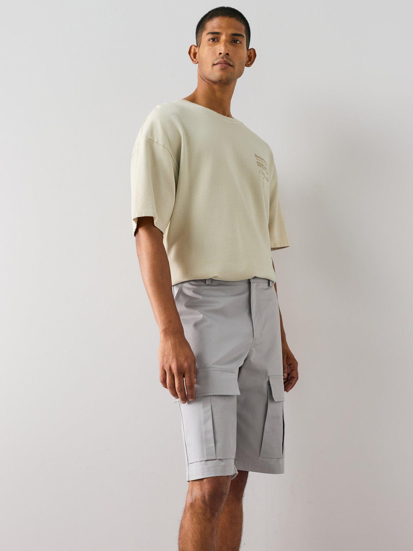 Image 6 of 7 of The Very Collection Pure Cotton Cargo Shorts - Grey