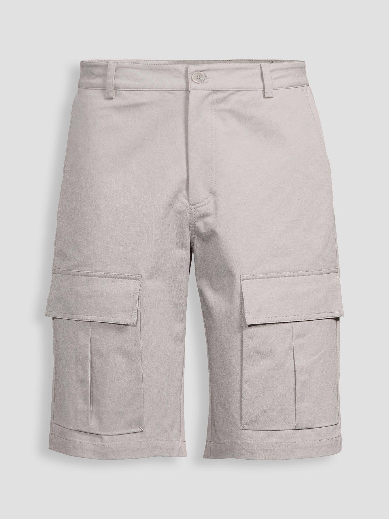 Image 7 of 7 of The Very Collection Pure Cotton Cargo Shorts - Grey