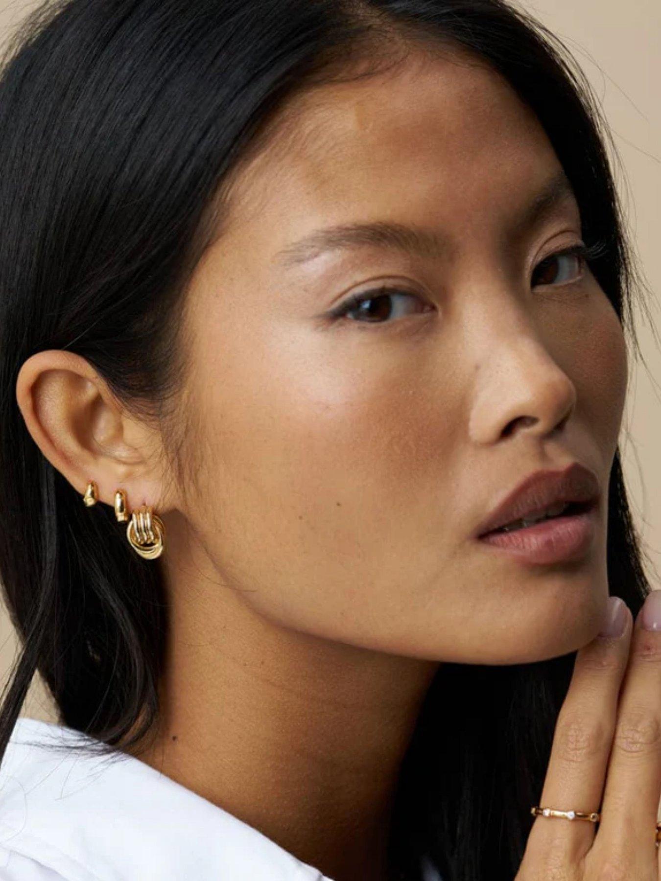 Image 1 of 2 of Orelia Mini Interlocking Stud Earrings