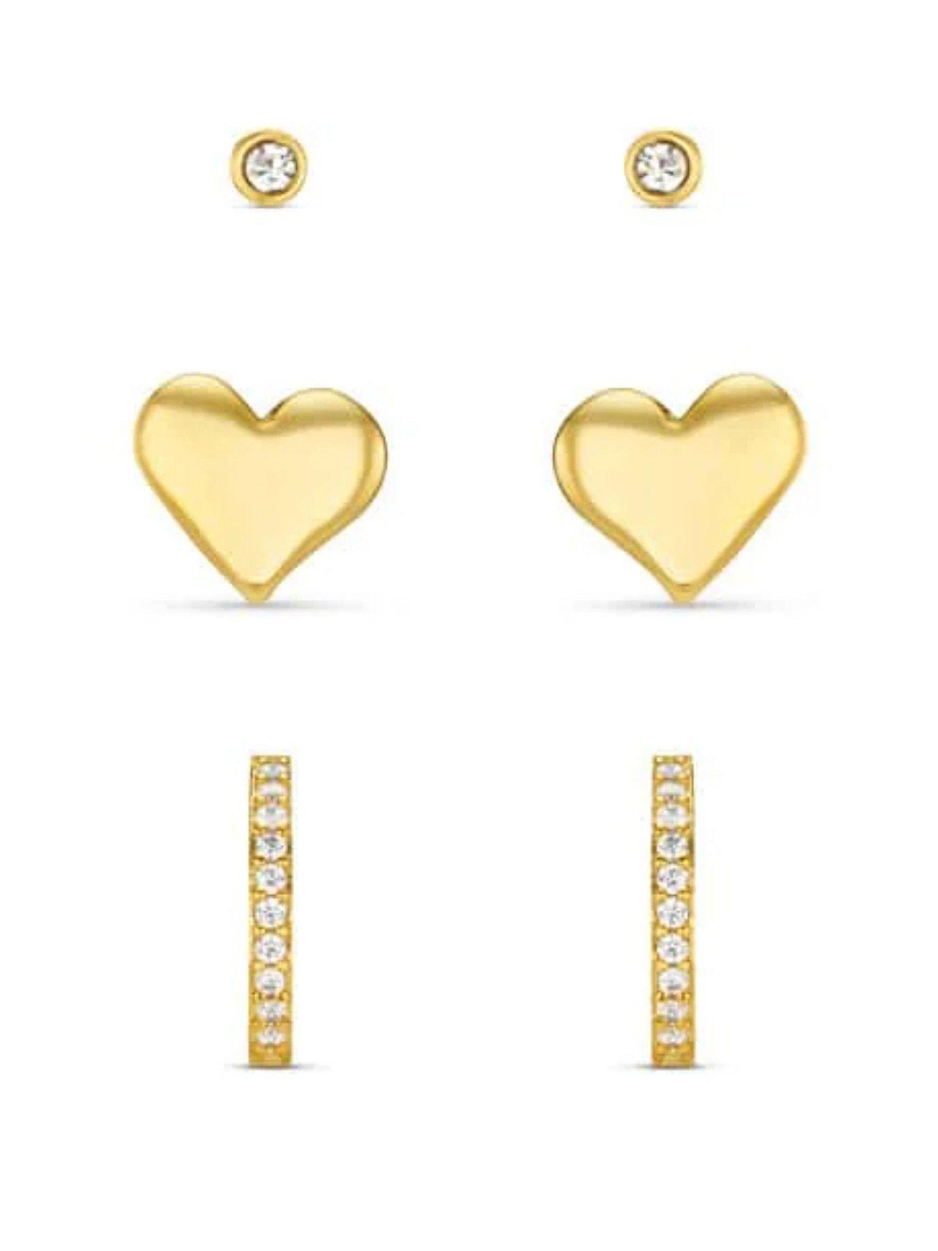 orelia-molten-heart-pave-hoop-earring-pack