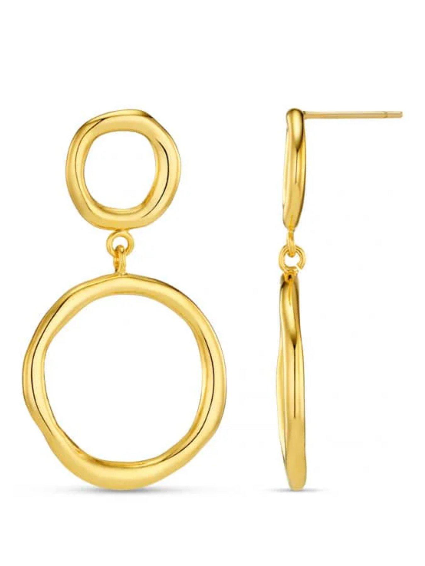 Orelia Open Circle Drop Earrings