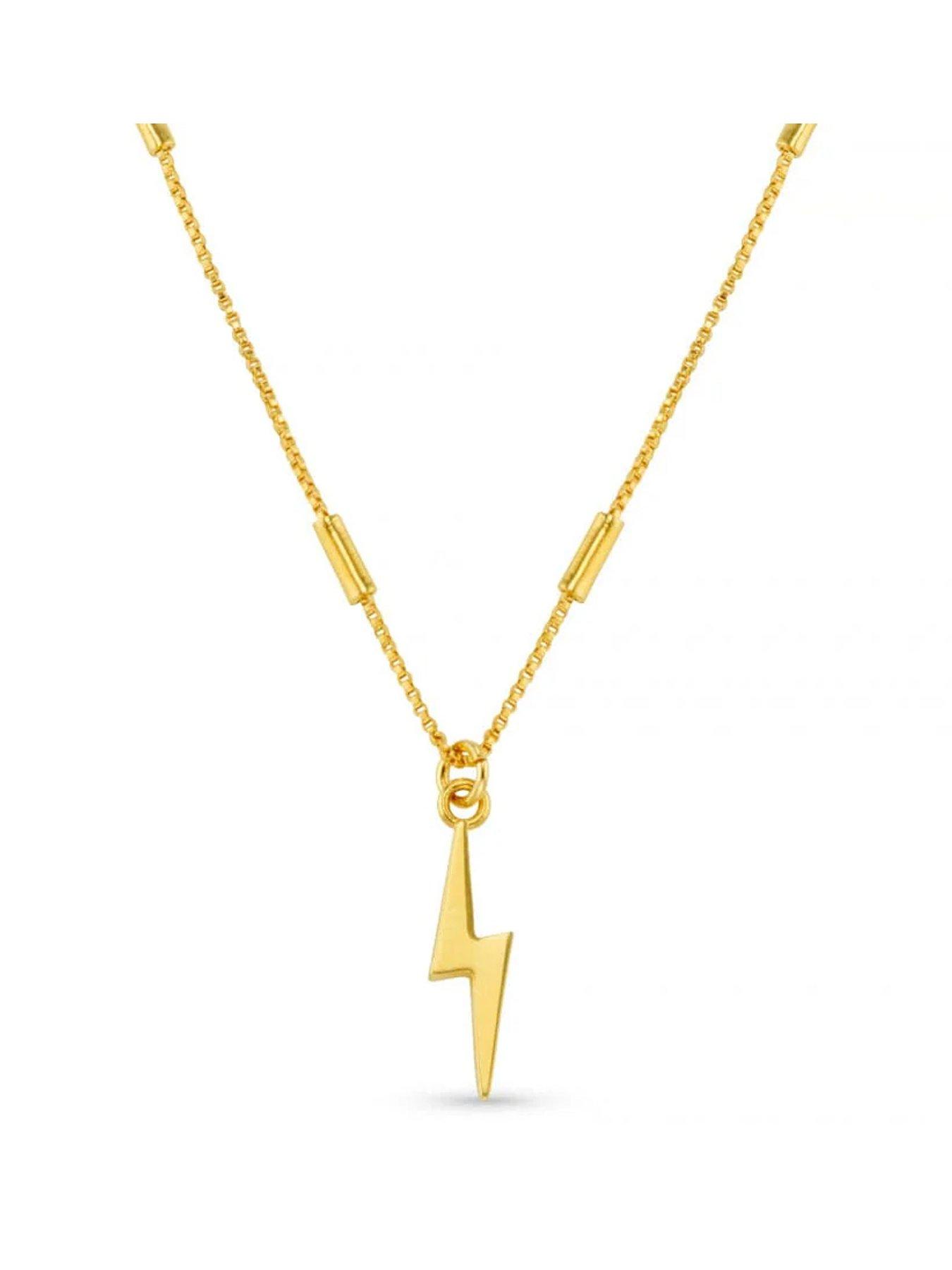 Orelia Metal Lightning Charm Necklace