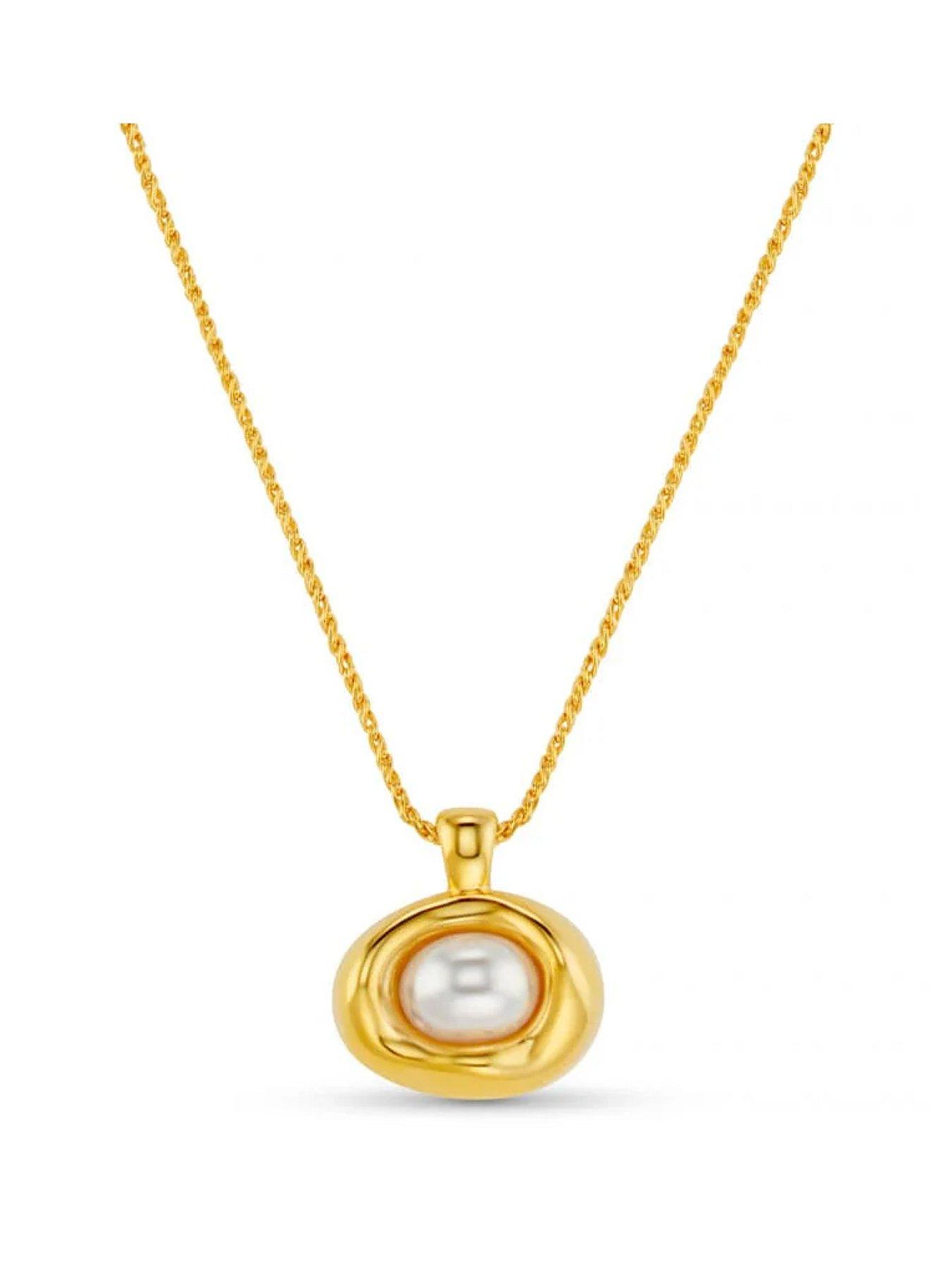 Orelia Statement Molten Pearl Necklace