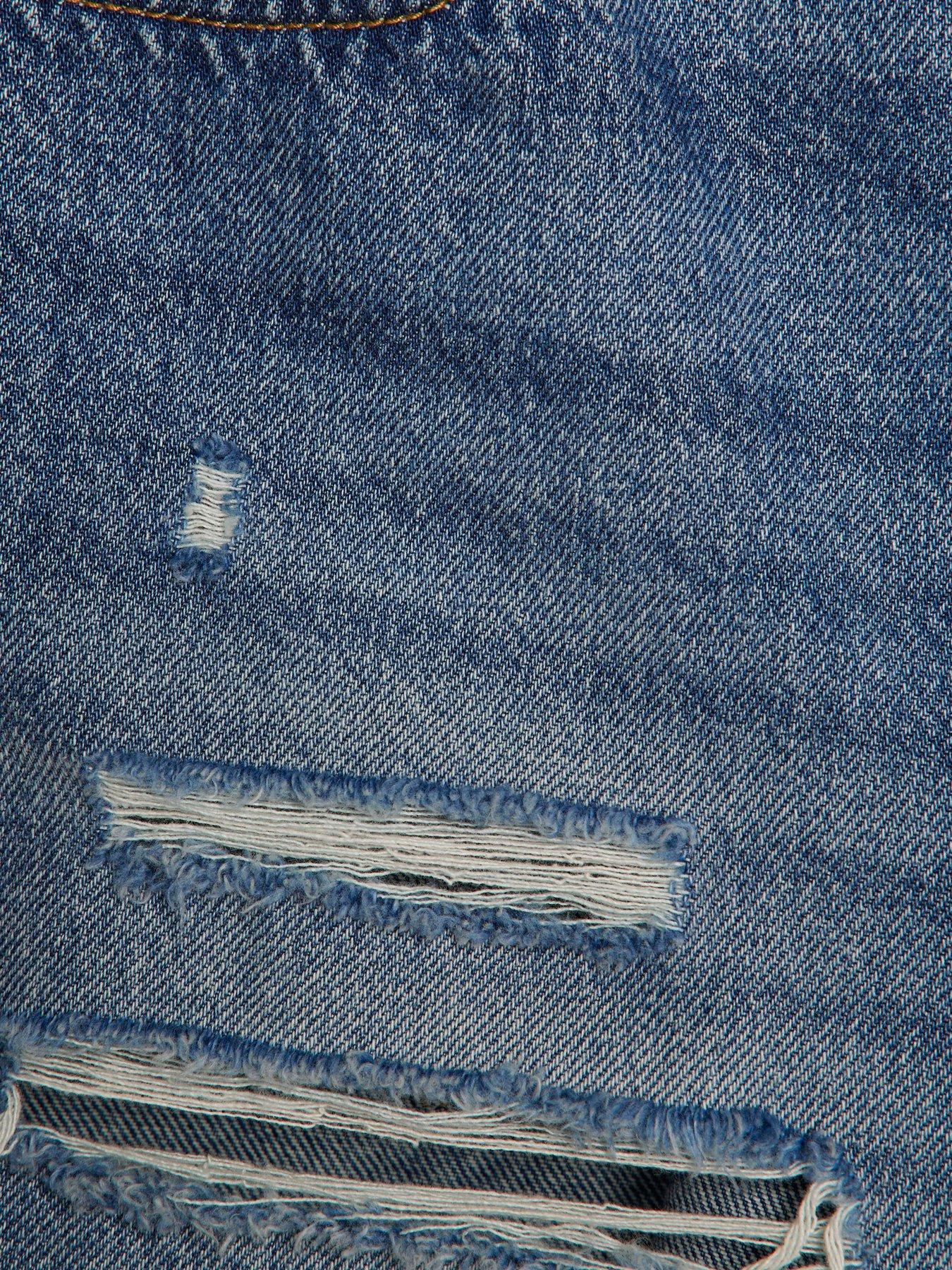 Image 6 of 6 of River Island Riley Ripped Shorts - Blue