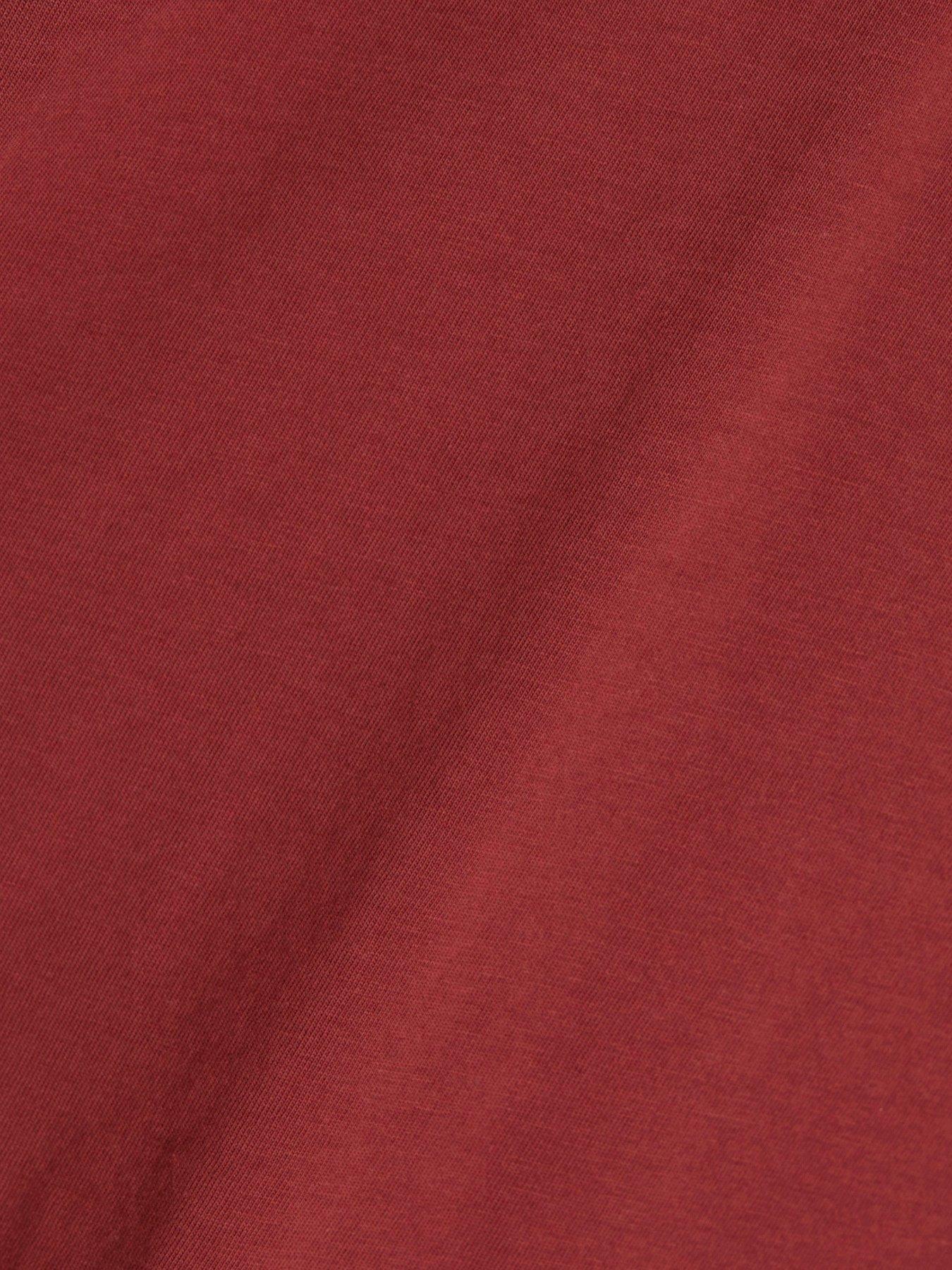 River Island Short Sleeve Ruched Shoulder T-Shirt - Red | Very