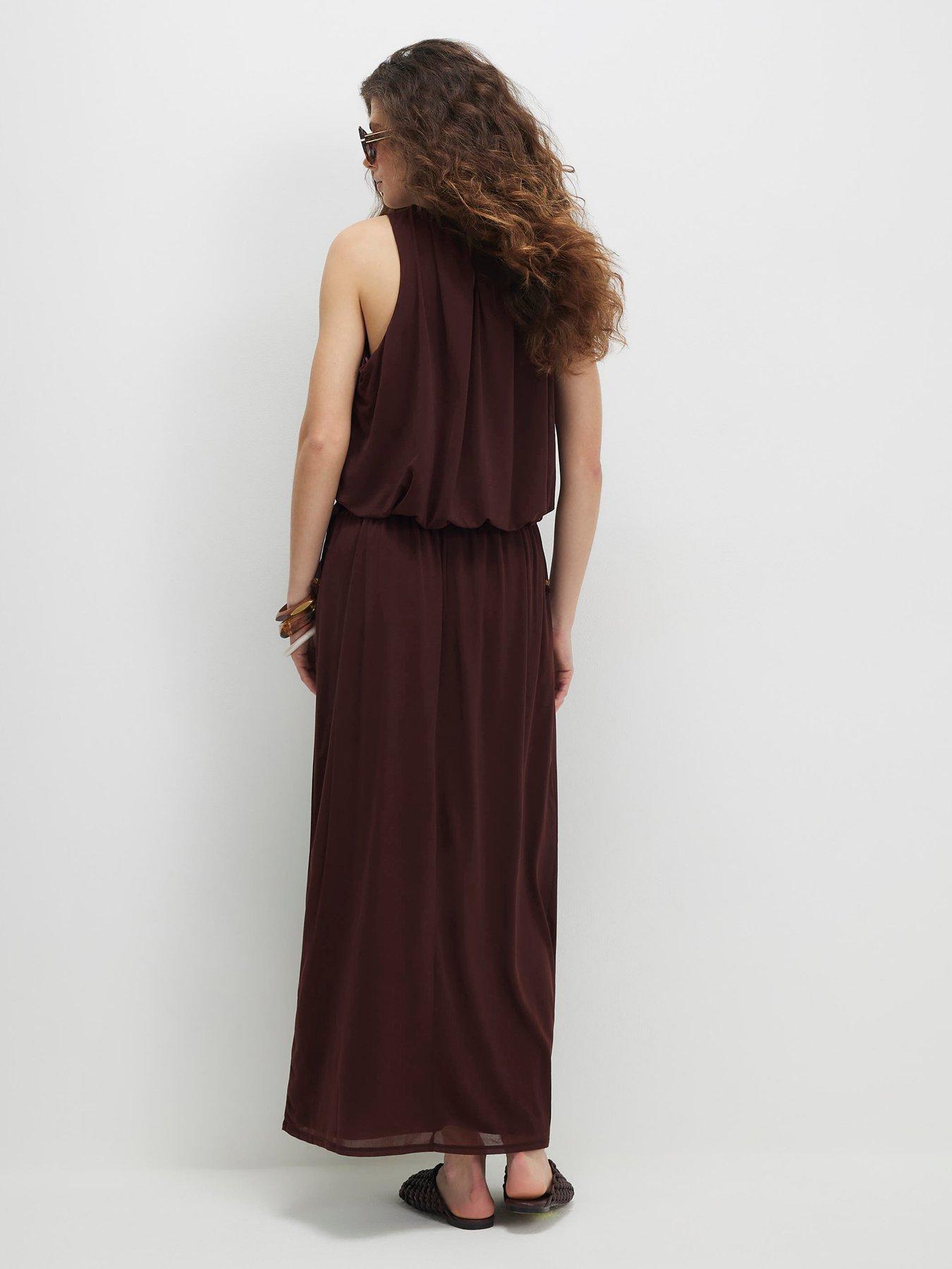 Image 2 of 6 of River Island Maxi Skirt - Brown