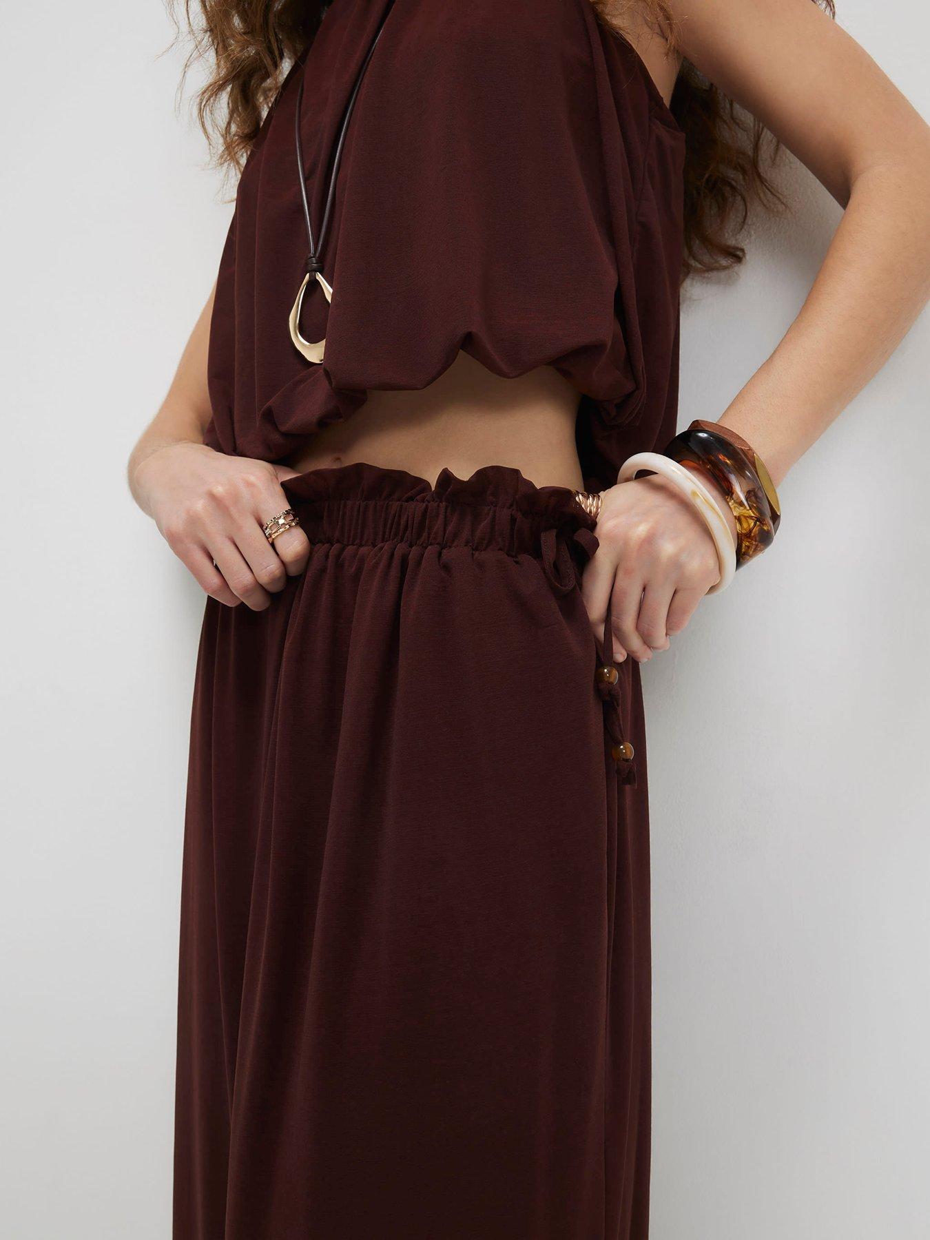 Image 4 of 6 of River Island Maxi Skirt - Brown