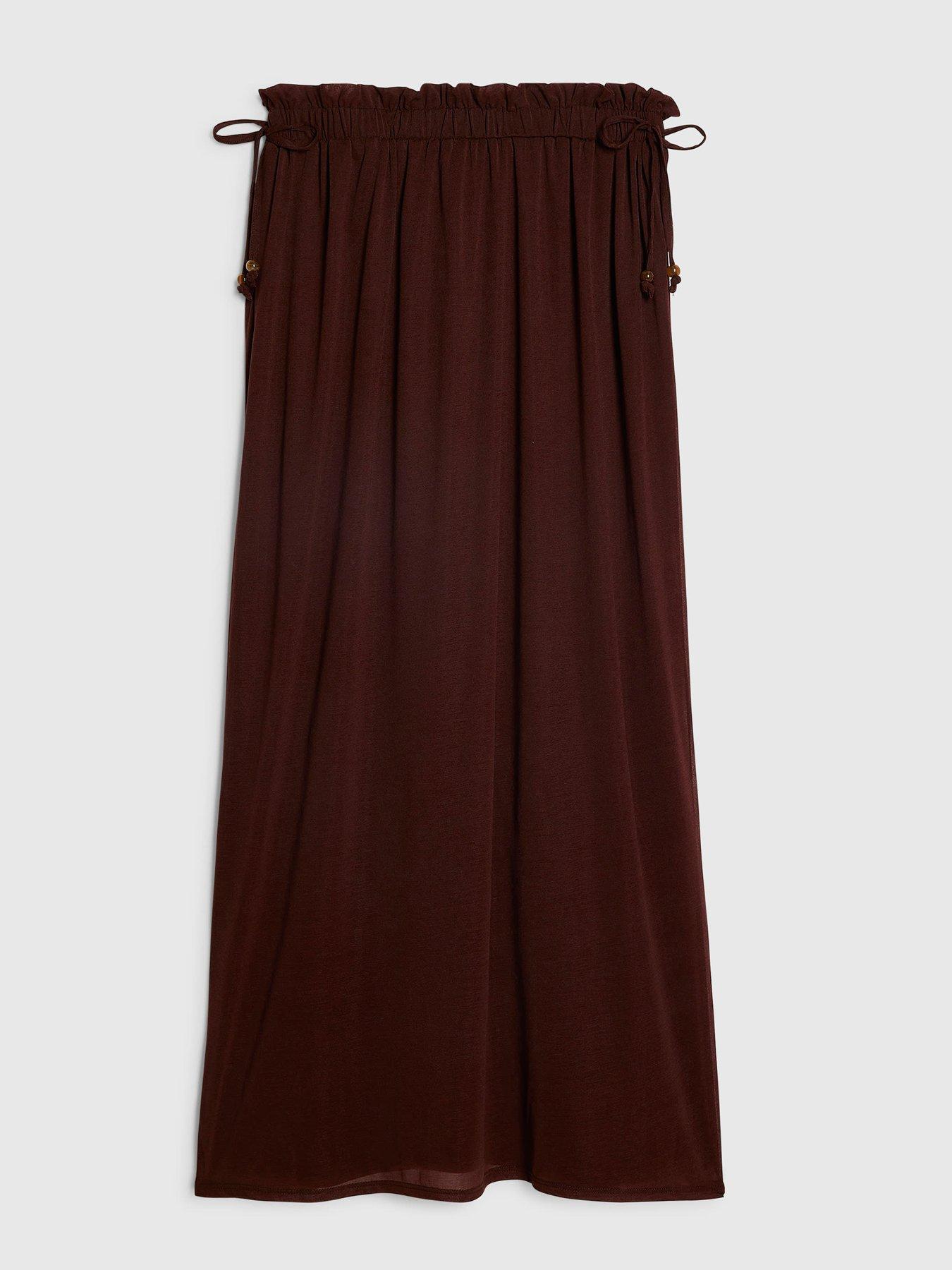Image 5 of 6 of River Island Maxi Skirt - Brown