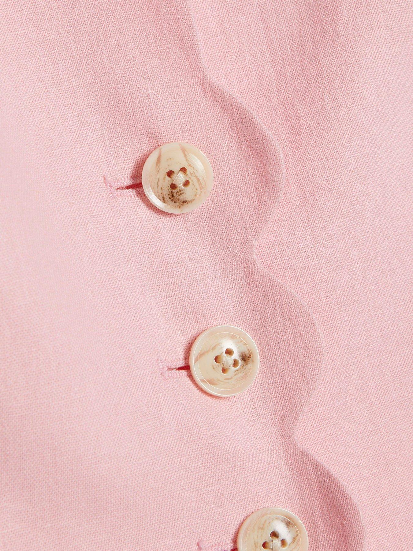 Image 6 of 6 of River Island Scallop Linen Waistcoat - Pink