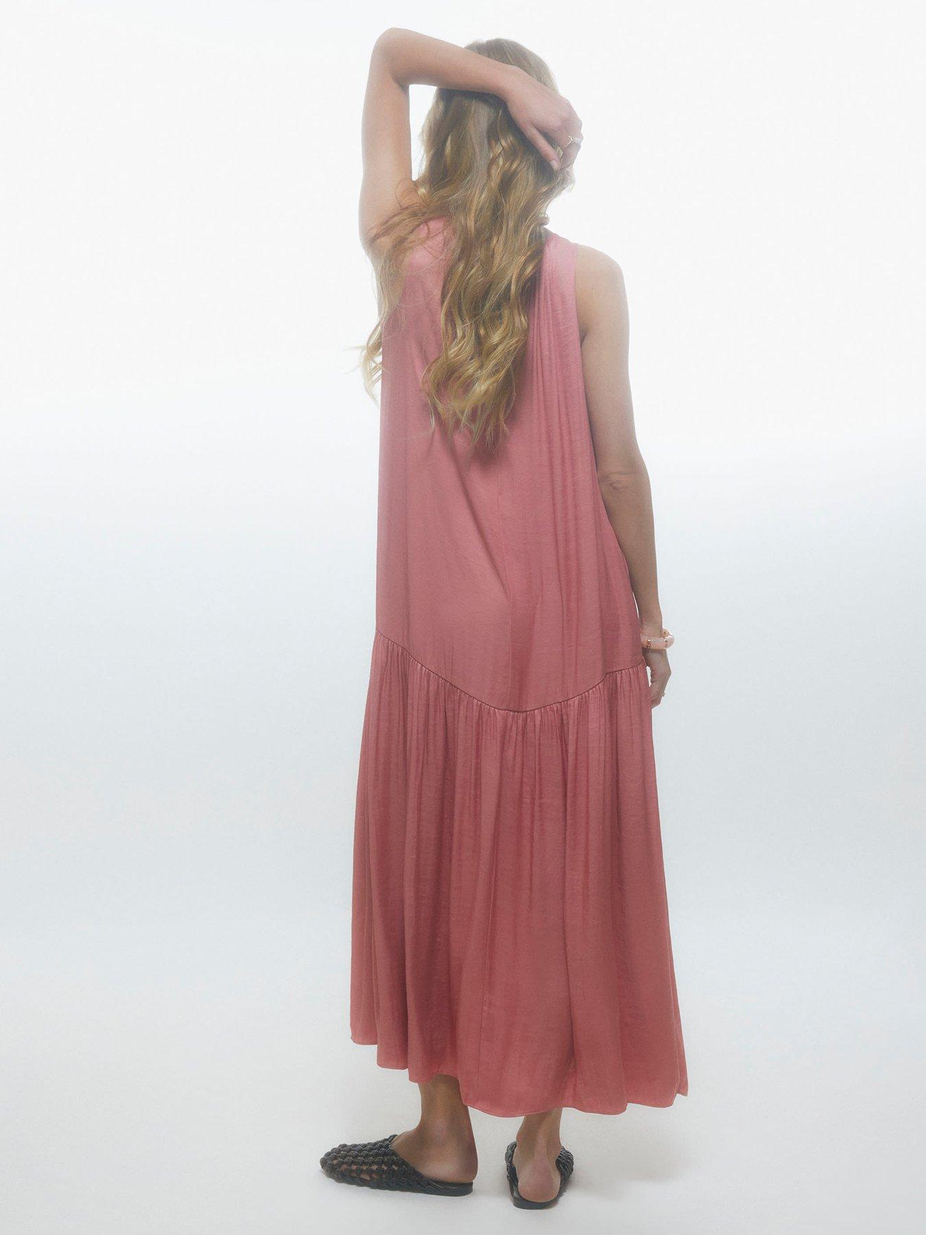 Image 2 of 6 of River Island Airflow Halter Dress - Pink