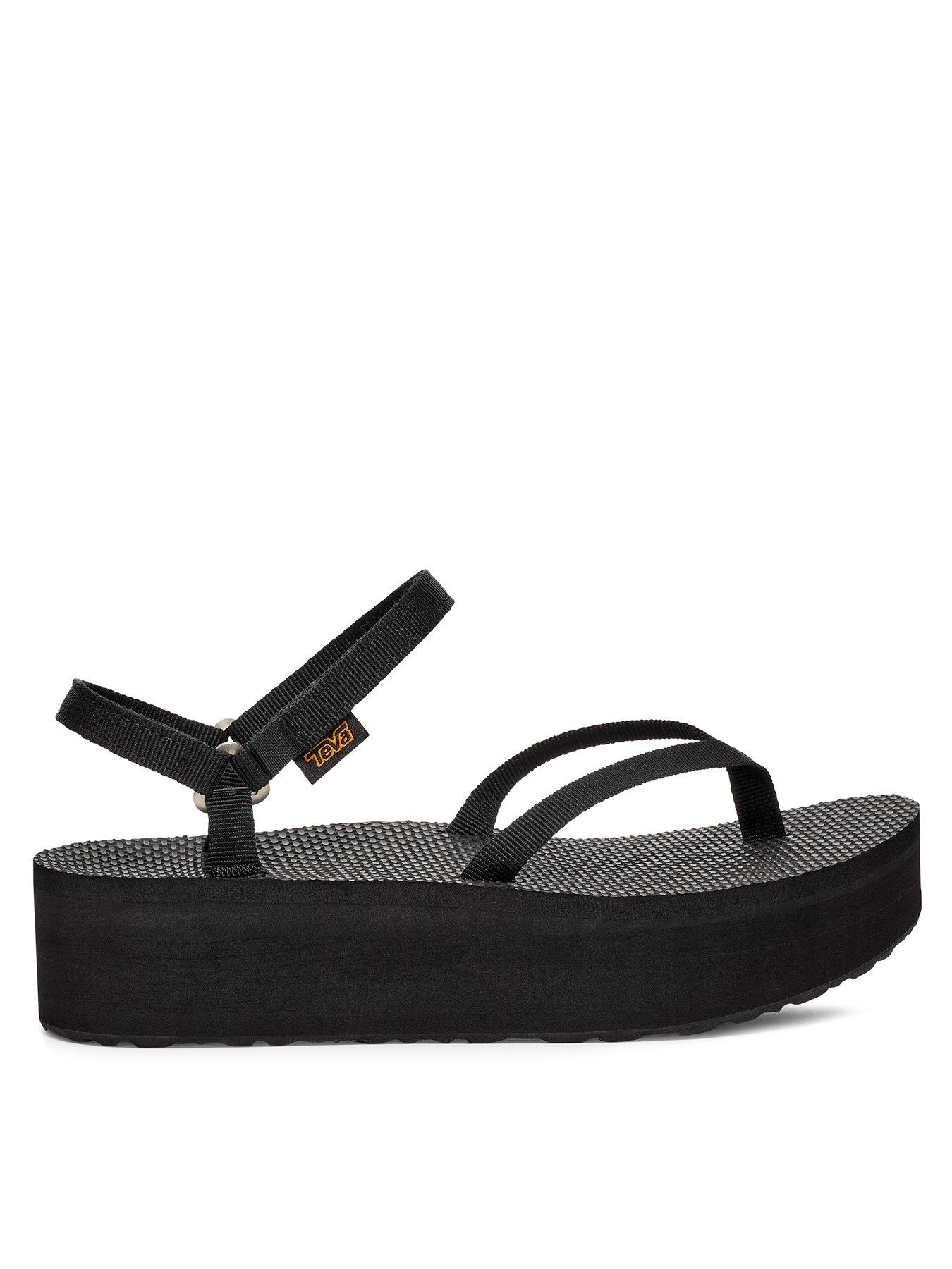 Teva Flatform Sandal Slim, Black, Size 7, Women