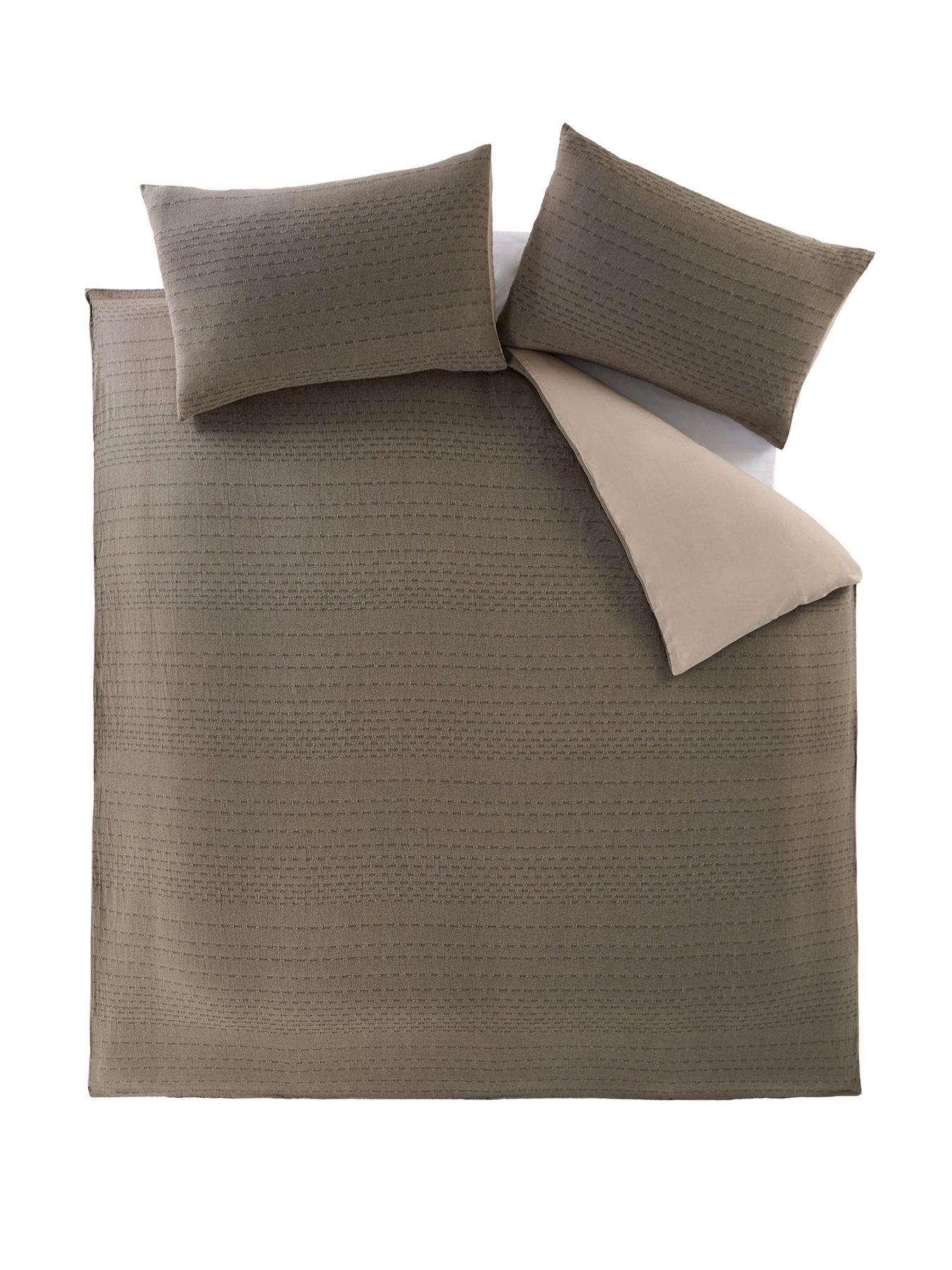 Image 2 of 5 of Michelle Keegan Home Linen Blend Woven Duvet Set - Brown