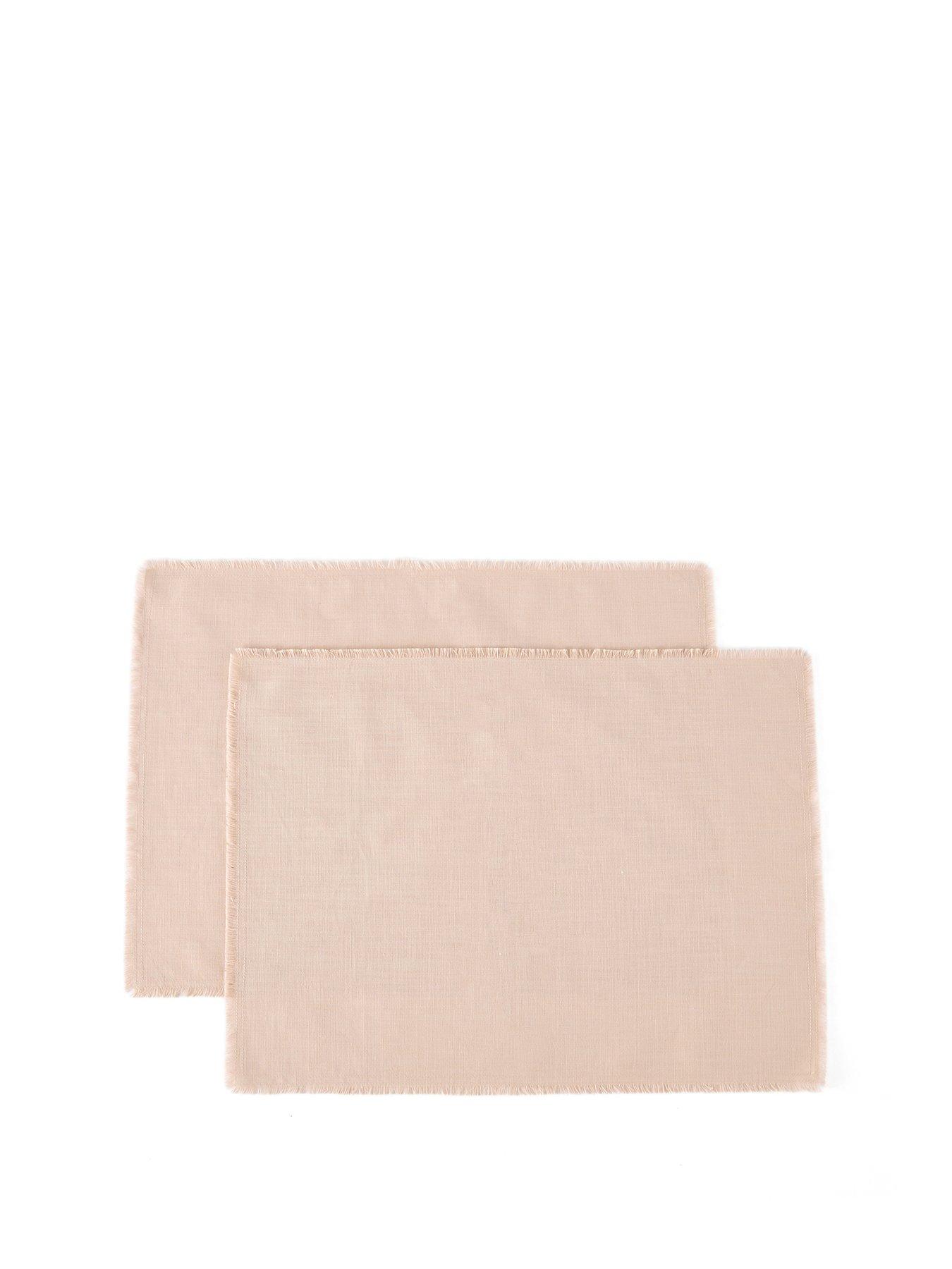 Image 2 of 7 of Michelle Keegan Home Cotton And Linen Blend Placemats With Raw Edge - Set Of 2