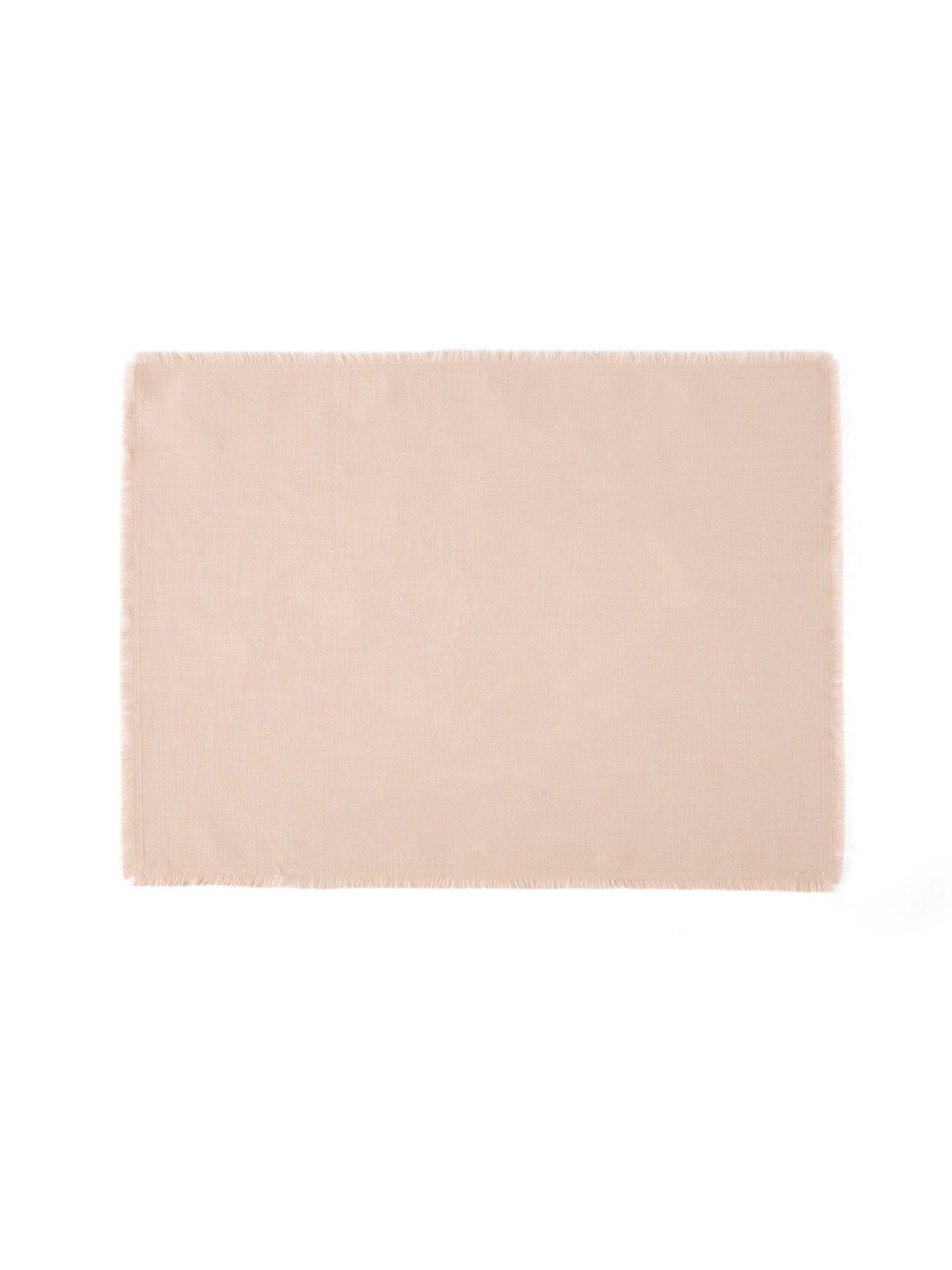 Image 3 of 7 of Michelle Keegan Home Cotton And Linen Blend Placemats With Raw Edge - Set Of 2
