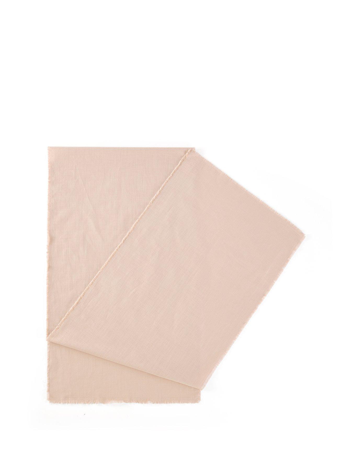 Image 2 of 7 of Michelle Keegan Home Cotton And Linen Blend Table Runner With Raw Edge