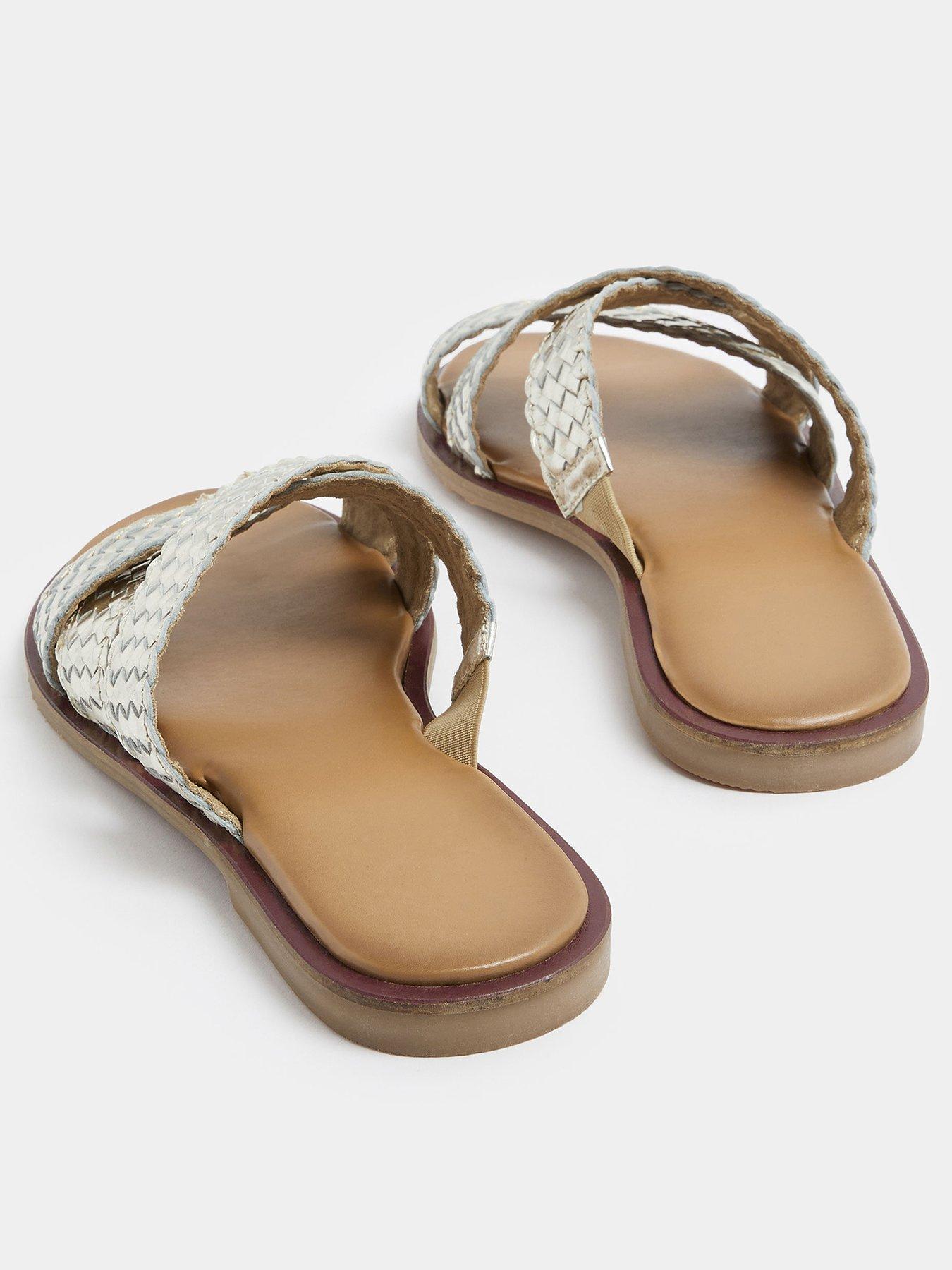 Image 3 of 4 of Long Tall Sally Leather Woven Mule - Gold
