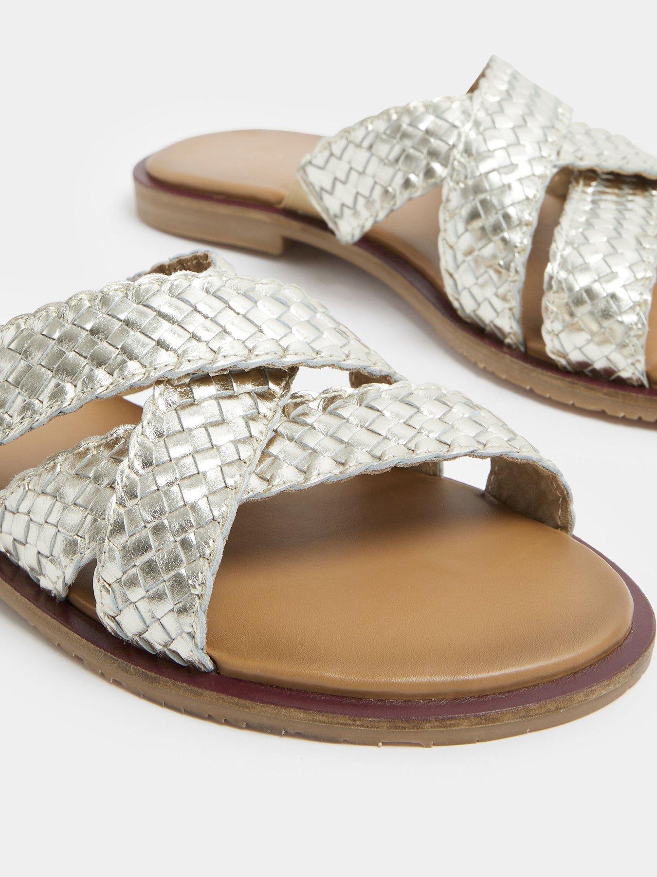 Image 4 of 4 of Long Tall Sally Leather Woven Mule - Gold