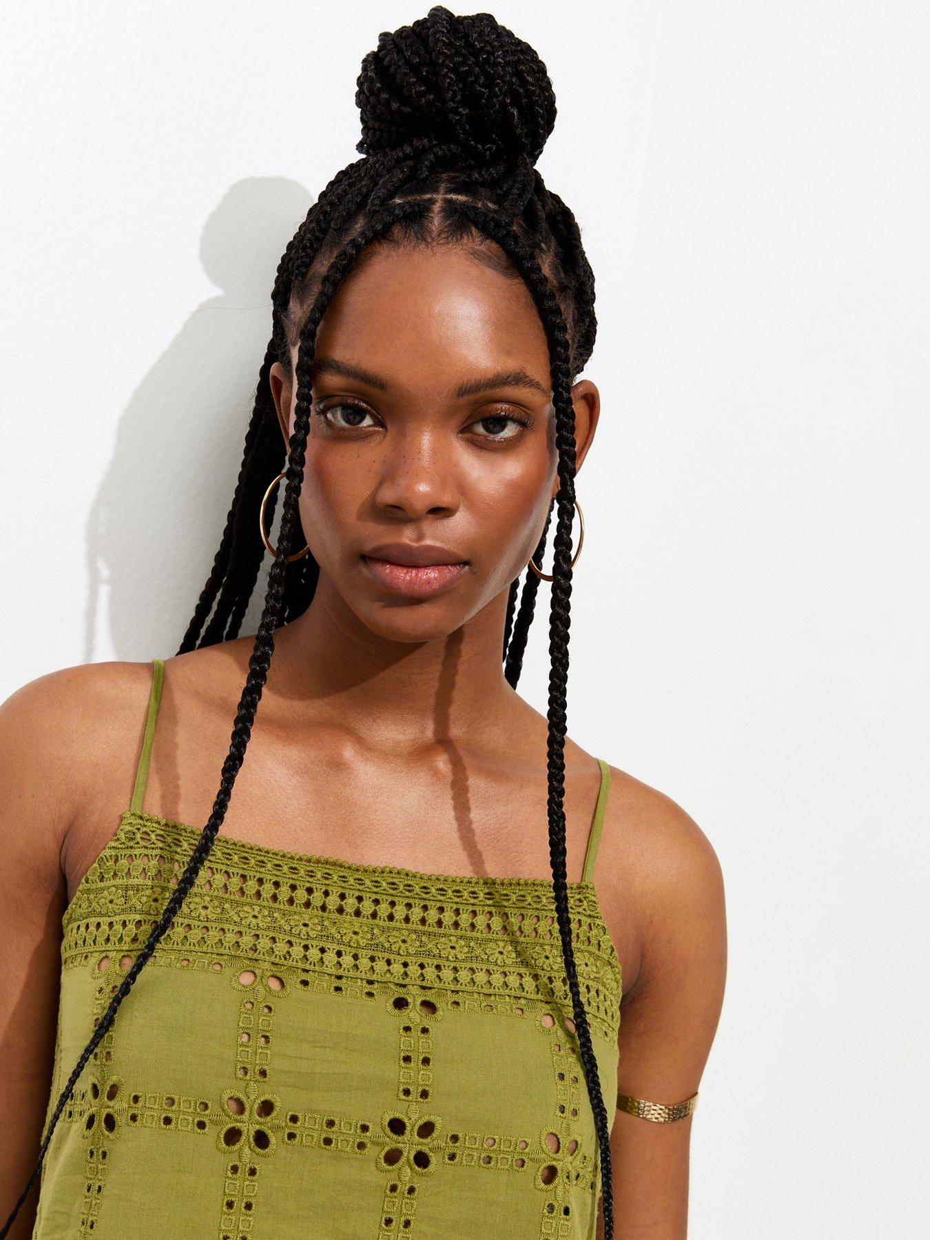 Image 5 of 6 of New Look Green Cutwork Cami Co-ord Top